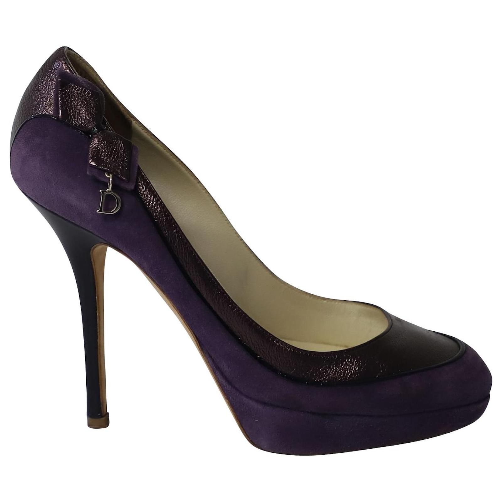 Dior High Heel Metallic Pumps in Purple Suede  ref.729766