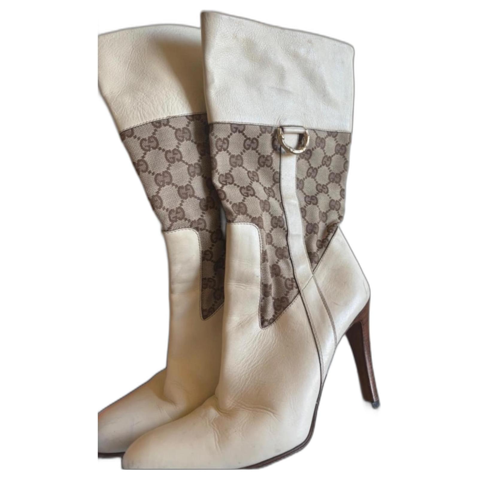 Gucci Boots Beige Leather  ref.2133674