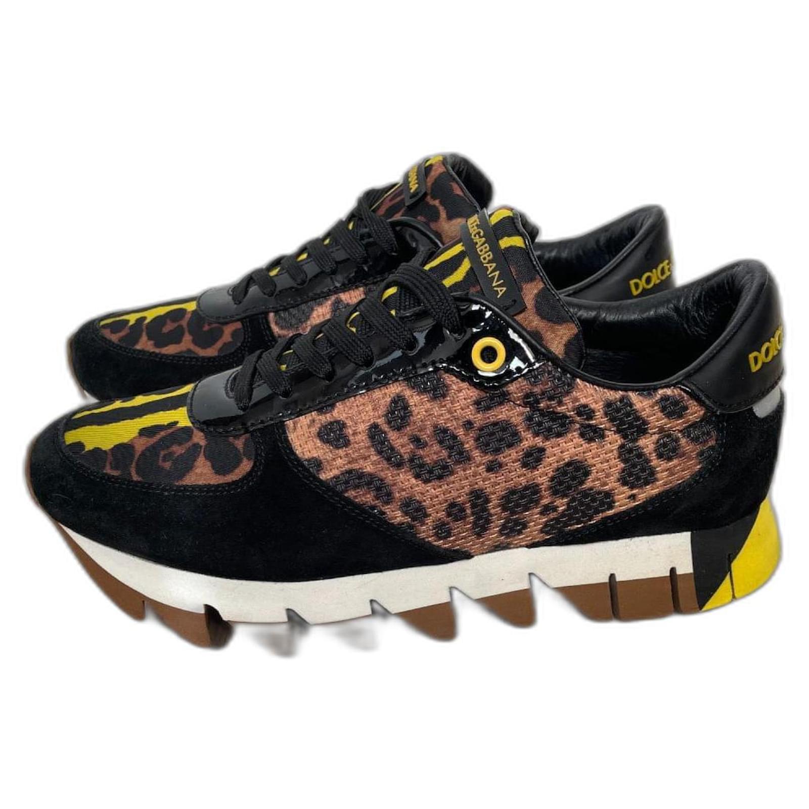 Dolce & Gabbana Sneakers Brown Black Suede Synthetic  ref.2130931