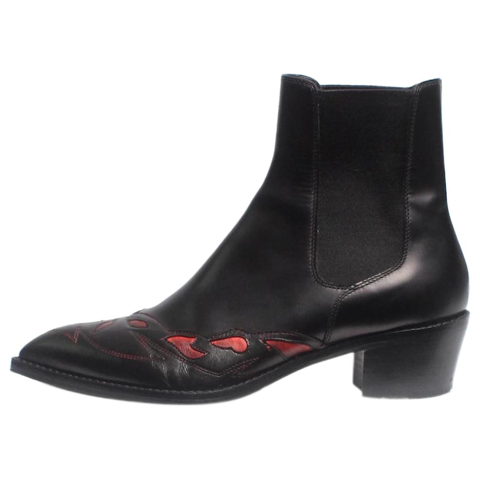 Dries Van Noten Black Western Chelsea boots - size EU 38 Leather  ref.2134526