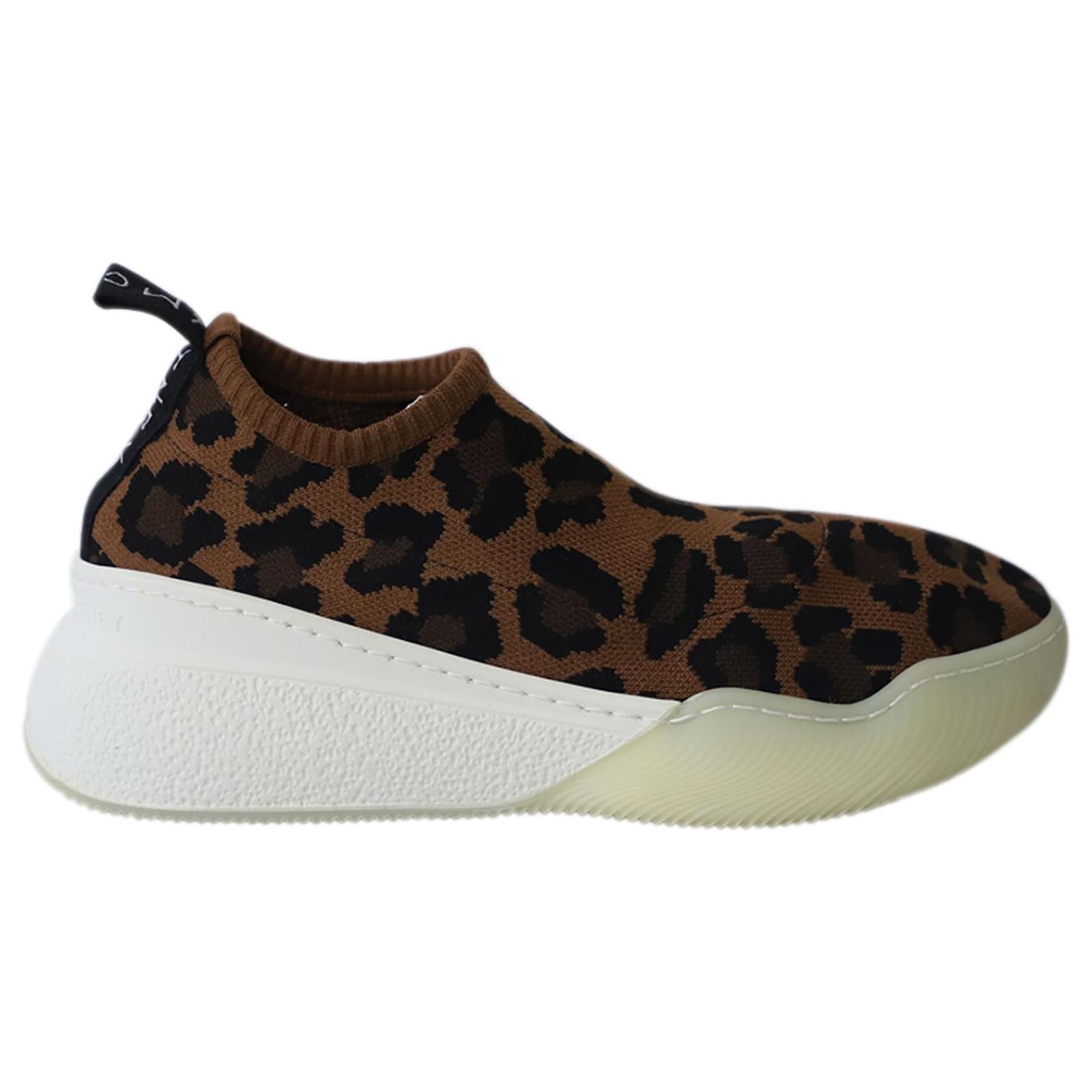 Stella Mc Cartney Stella Mccartney Slip-On Sneakers in Leopard Print Jacquard Knit Python print Nylon  ref.676213