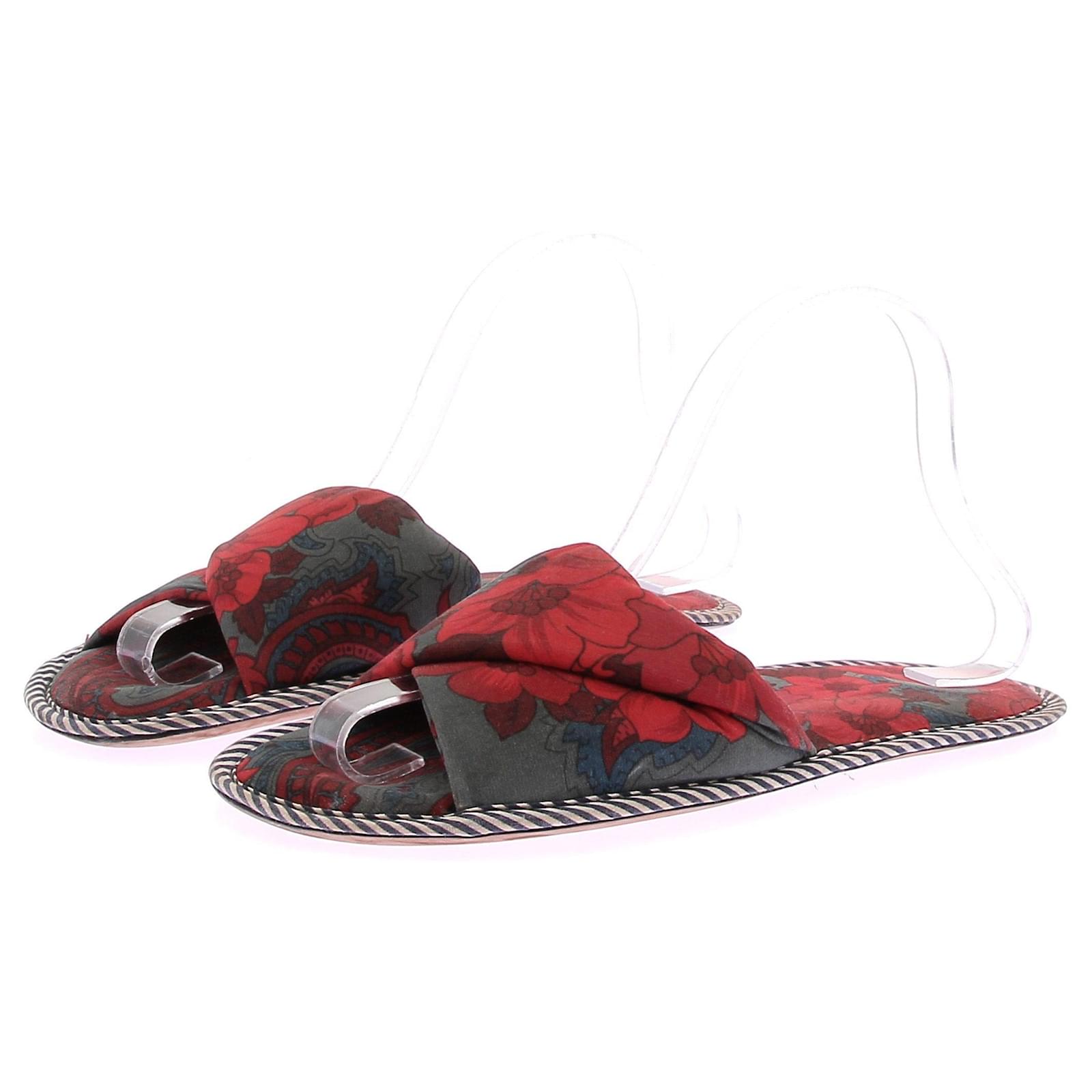 Autre Marque NON SIGNE / UNSIGNED Flats T.EU 38 Cloth Red  ref.2148646