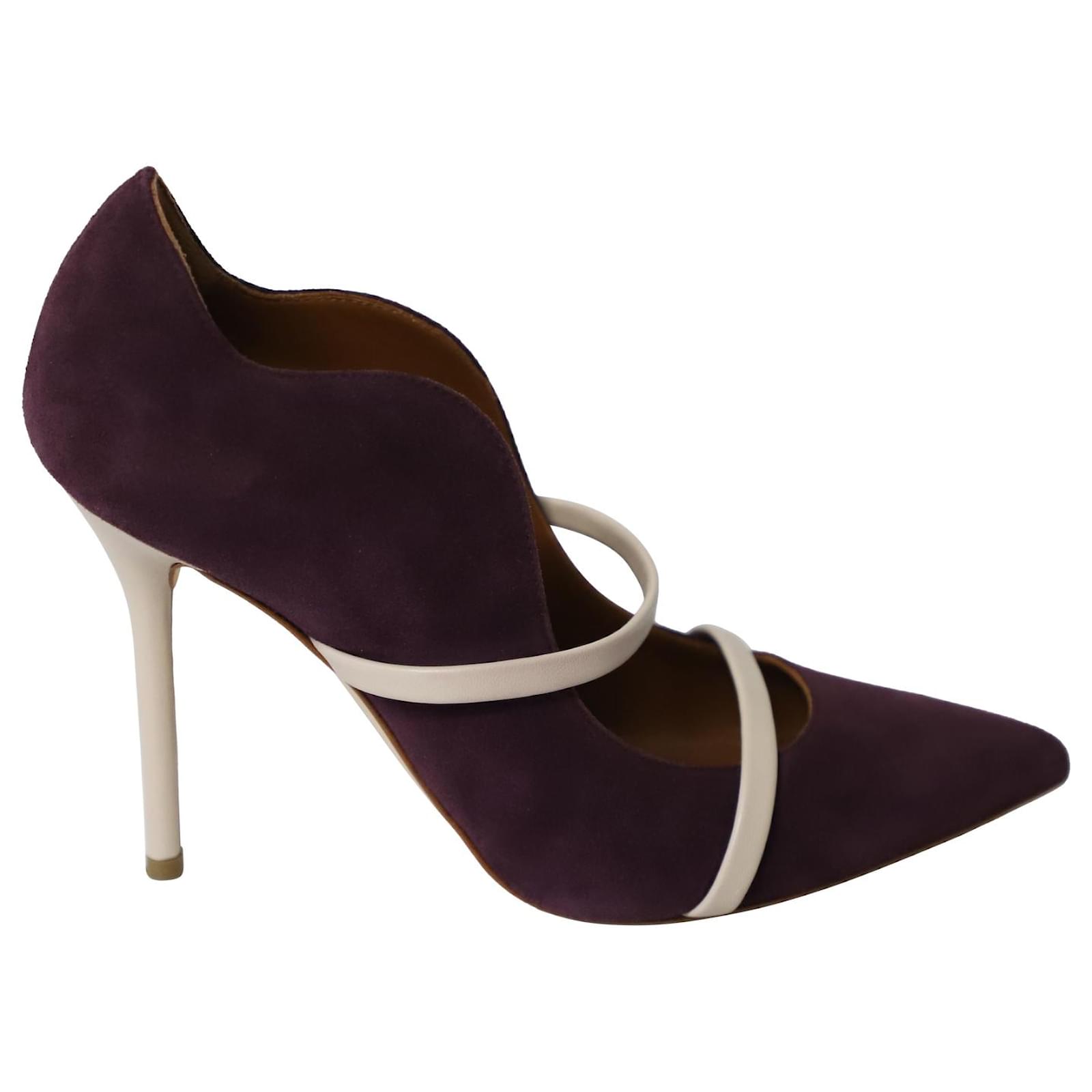 Autre Marque Malone Souliers Maureen Contrast Heeled Pumps in Purple Suede  ref.863389