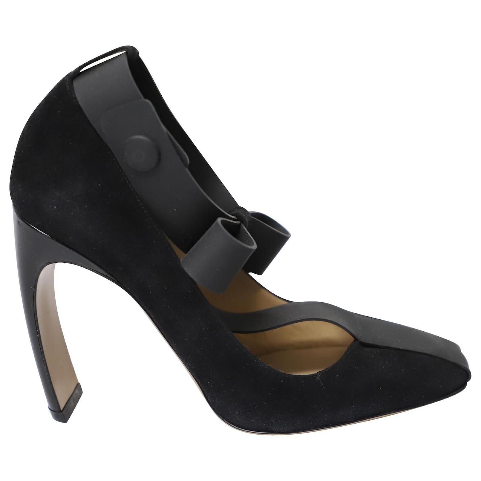 Nicholas Kirkwood Bow T-strap Snap Pumps in Black Suede  ref.1084983