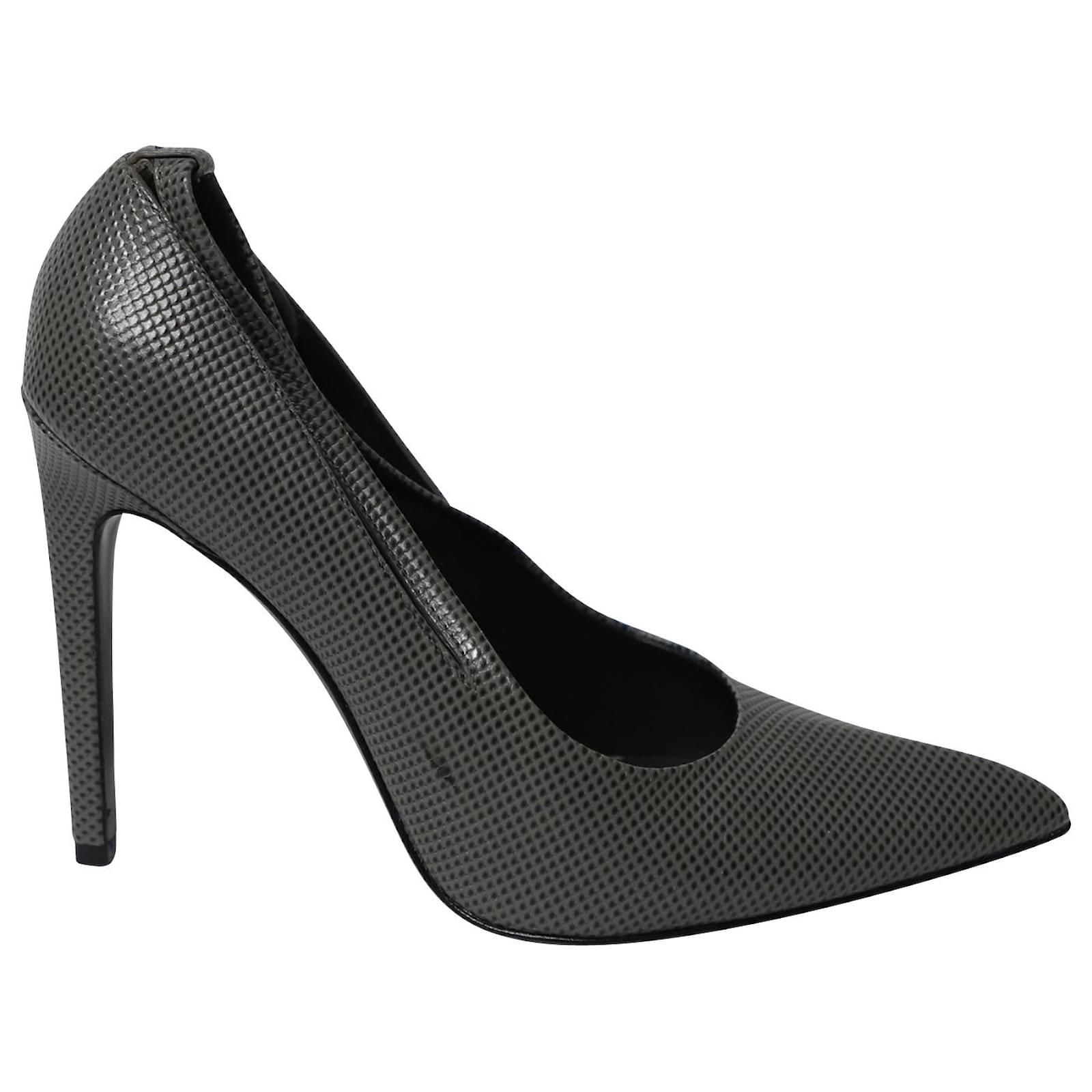 Alexander Wang Court Stiletto Heels in Grey Leather  ref.1088769