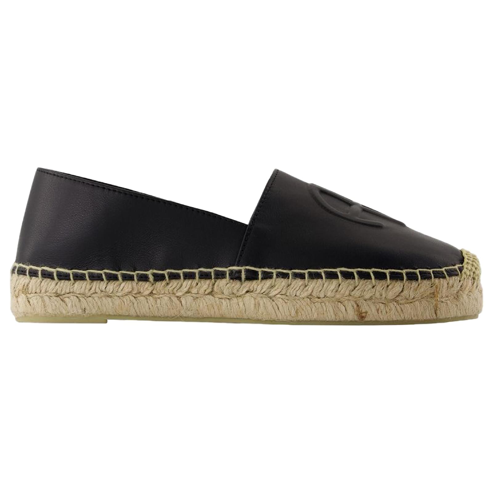 Paloma Espadrilles Flat Shoes - ANINE BING - Leather - Black Pony-style calfskin  ref.2128633
