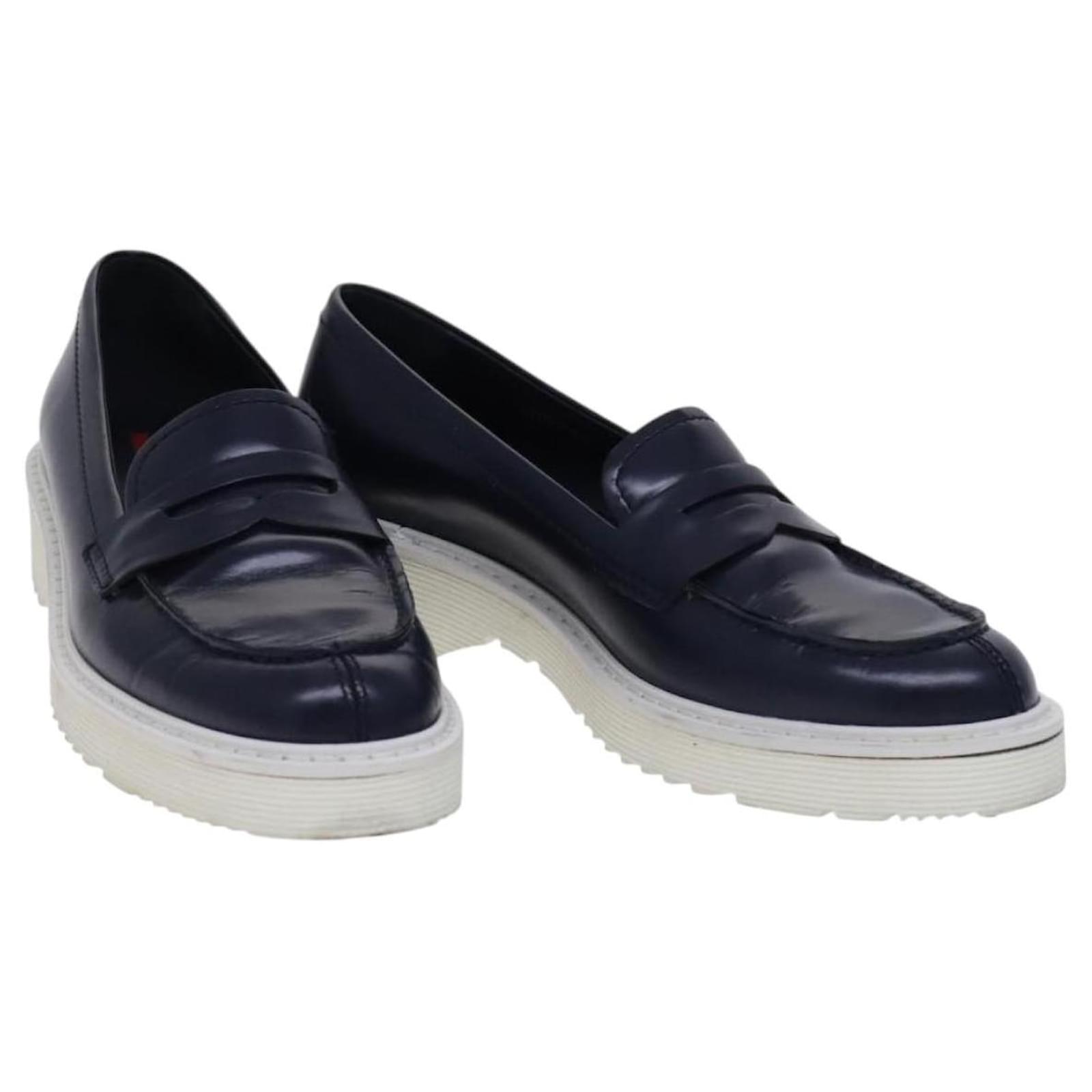 PRADA Sports Loafers shoes Leather Navy Auth ac3709 Navy blue  ref.2127898