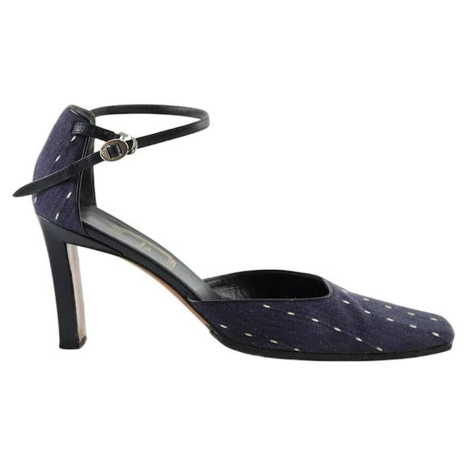 Dior Leather heels Blue  ref.2125257