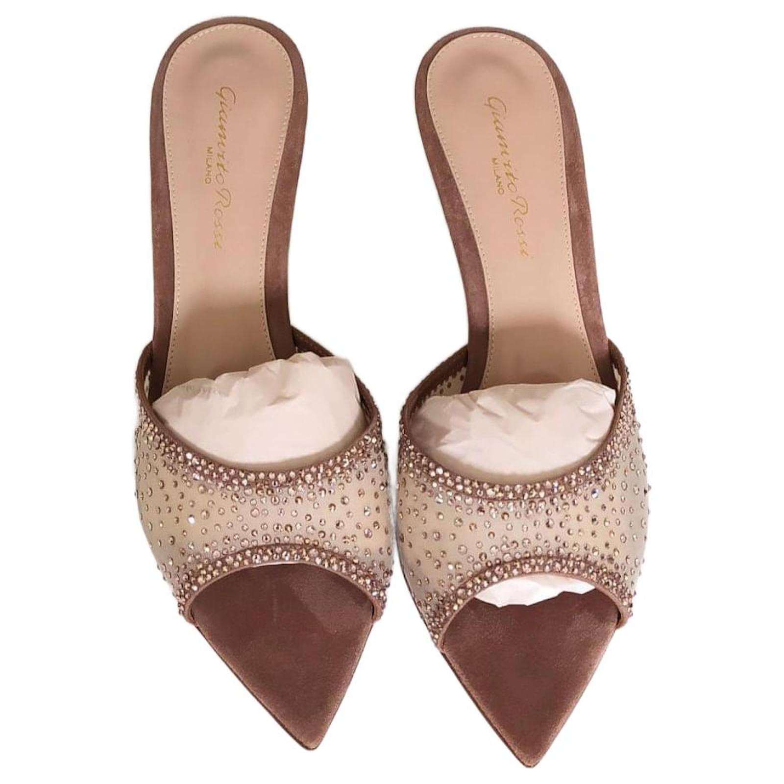 Gianvito Rossi mules Rania Giabvito Rossi Pink Silk  ref.2123619