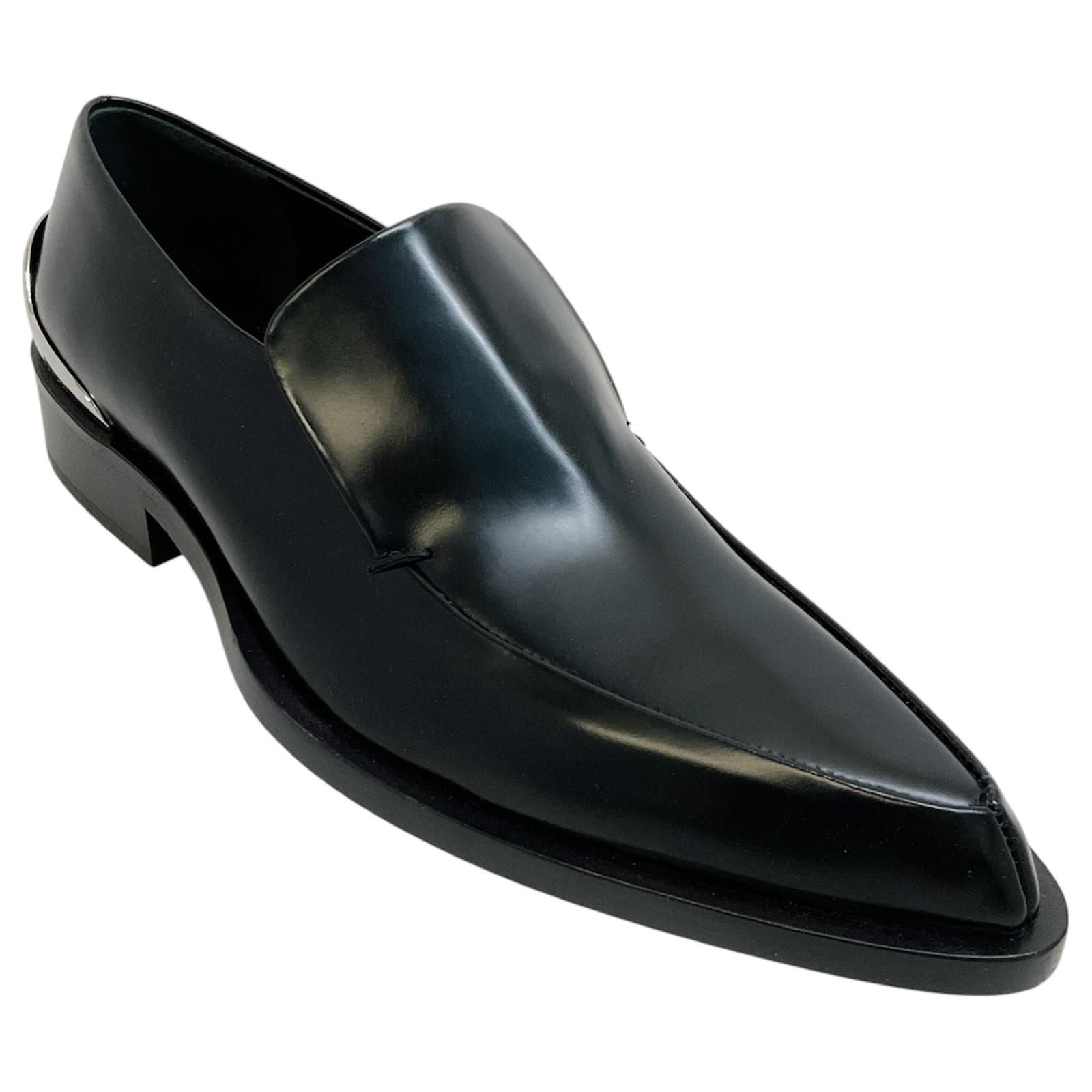 Jil Sander Black Box Leather Loafers with Silver Detail  ref.2123005