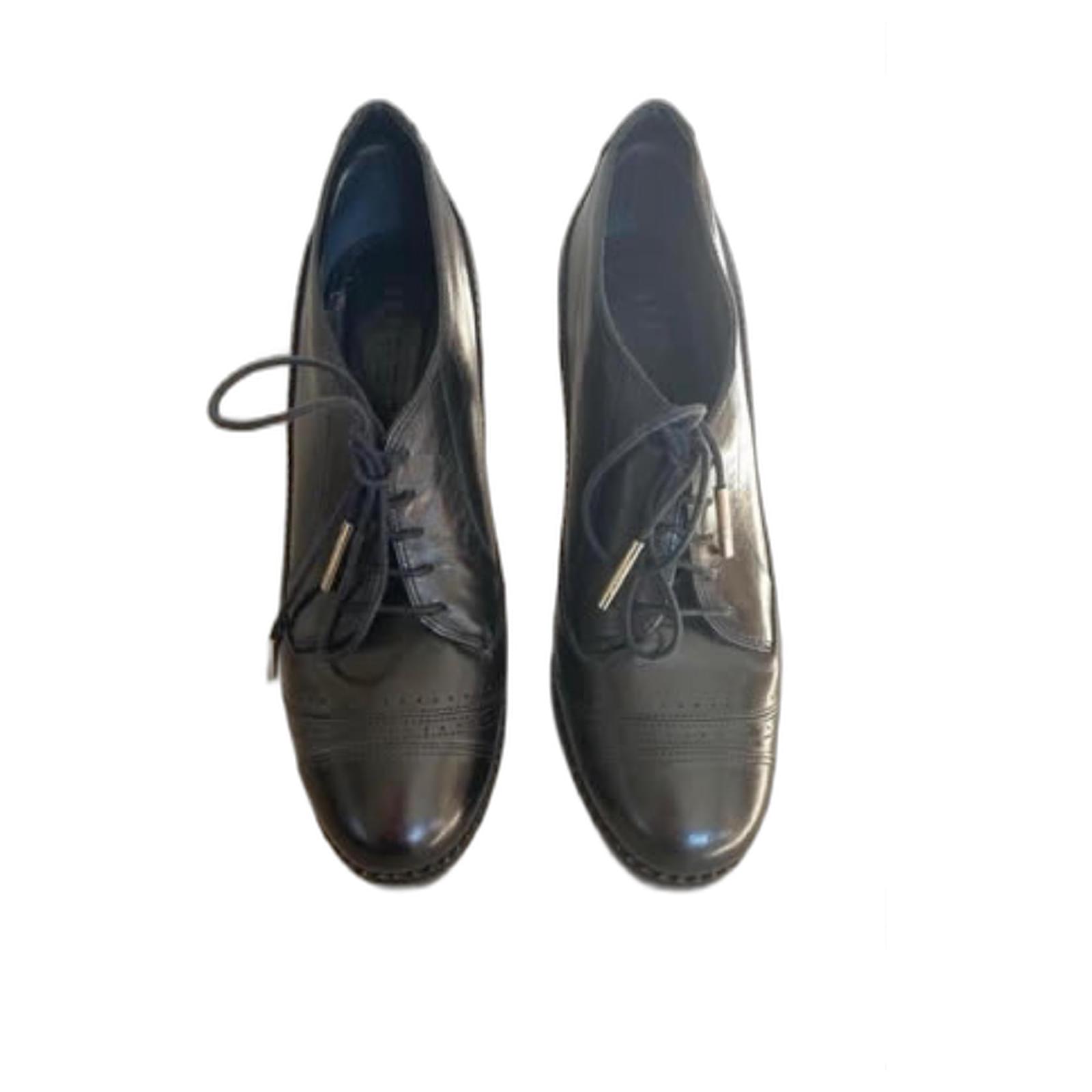 Burberry Prorsum Burberry Heddington Oxford Women's black ankle booties sz. 39 Leather  ref.2113707