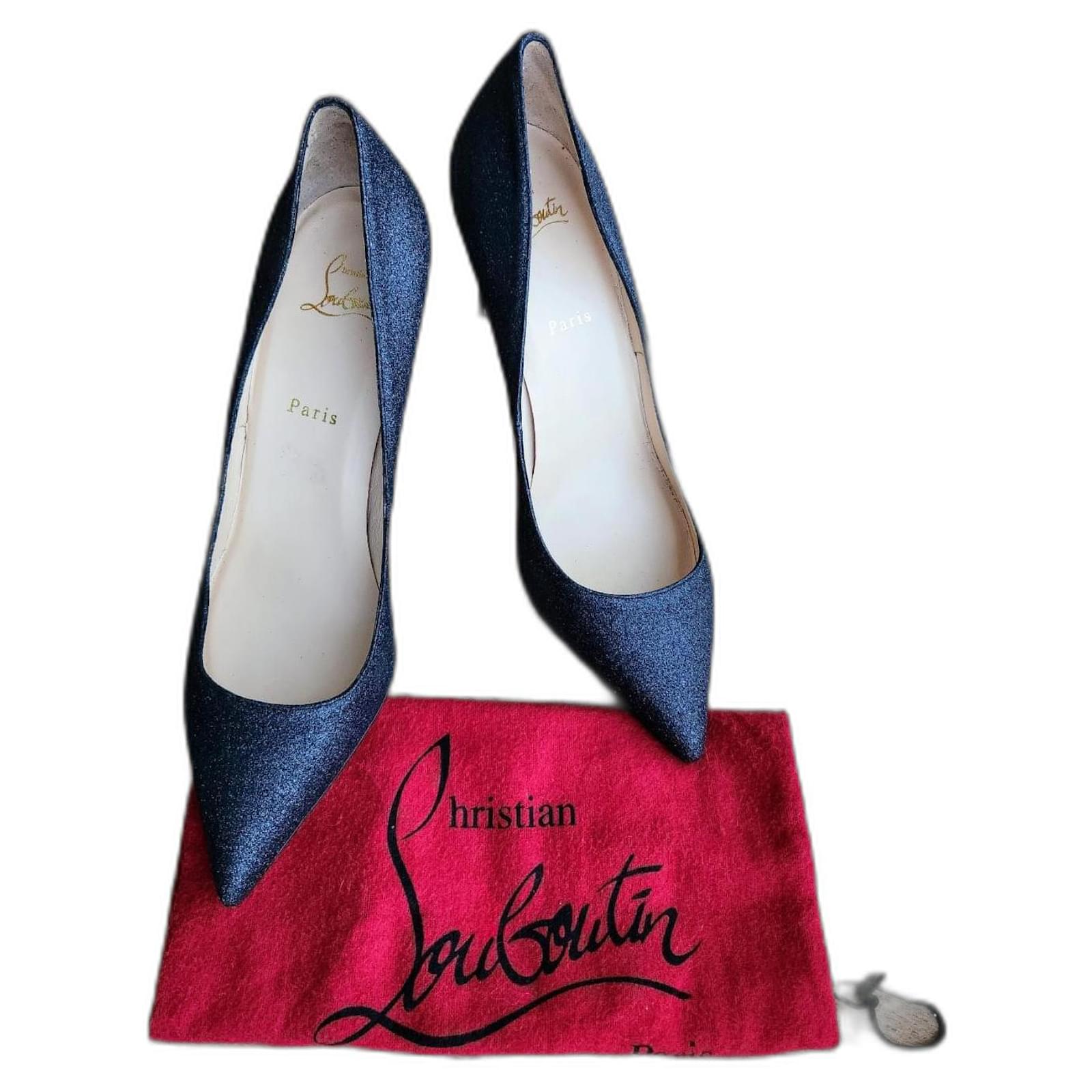 Christian Louboutin Pigalle glitter 100 Black Leather  ref.2108727