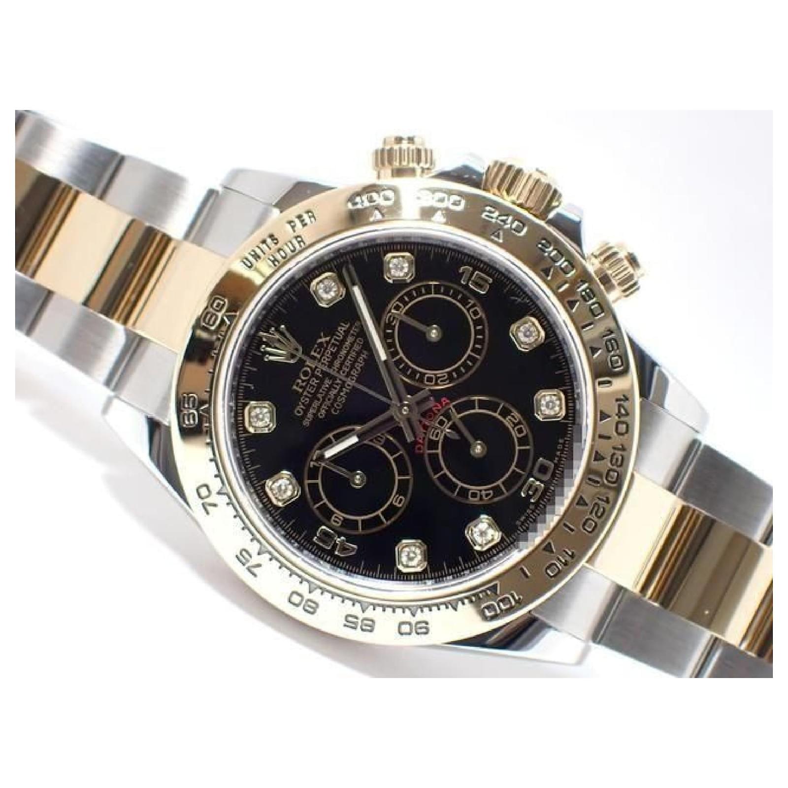 ROLEX Daytona combination black8P diamond 116503G '18 Mens Silvery Steel  ref.2240545