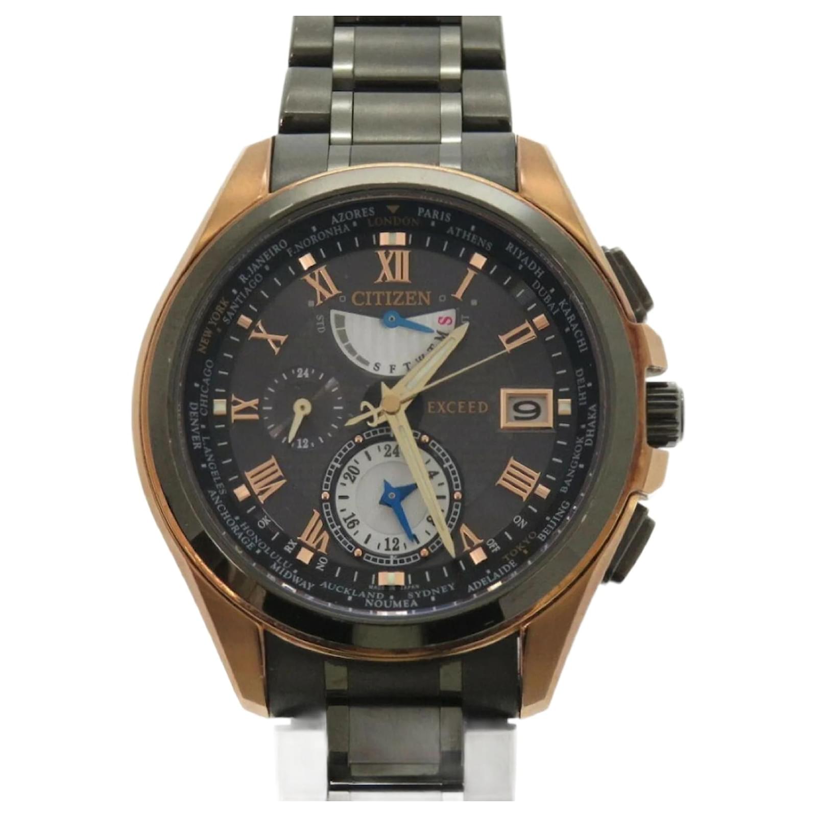 Citizens of Humanity Citizen Exceed H820-T021387 Titanium Grey Radio Solar Watch  ref.2238452