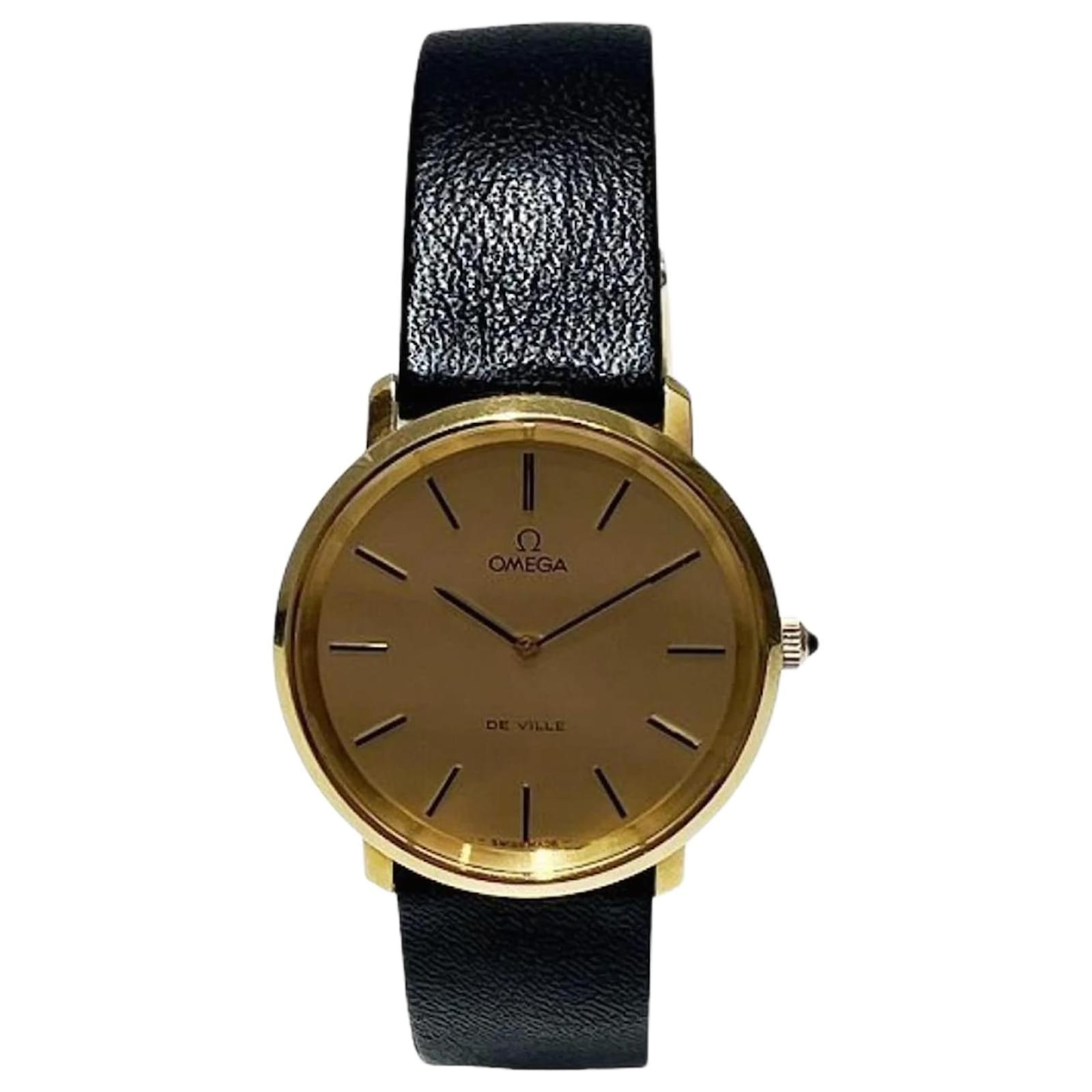 Omega De Ville Hand-wound Gold Dial Watch  ref.2206858