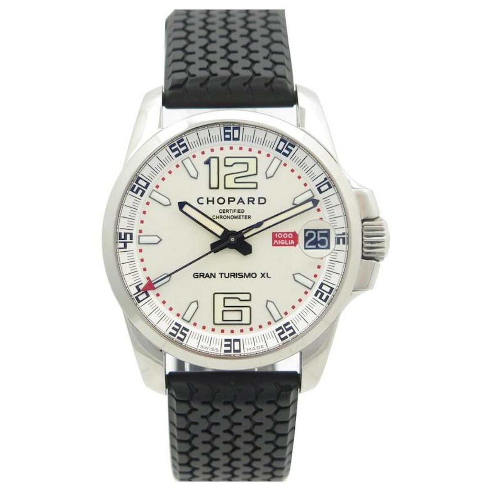 NEW CHOPARD MILLE MIGLIA GRAN TURISMO XL ED LIMITED MERCEDES WATCH Silvery Steel  ref.1394695