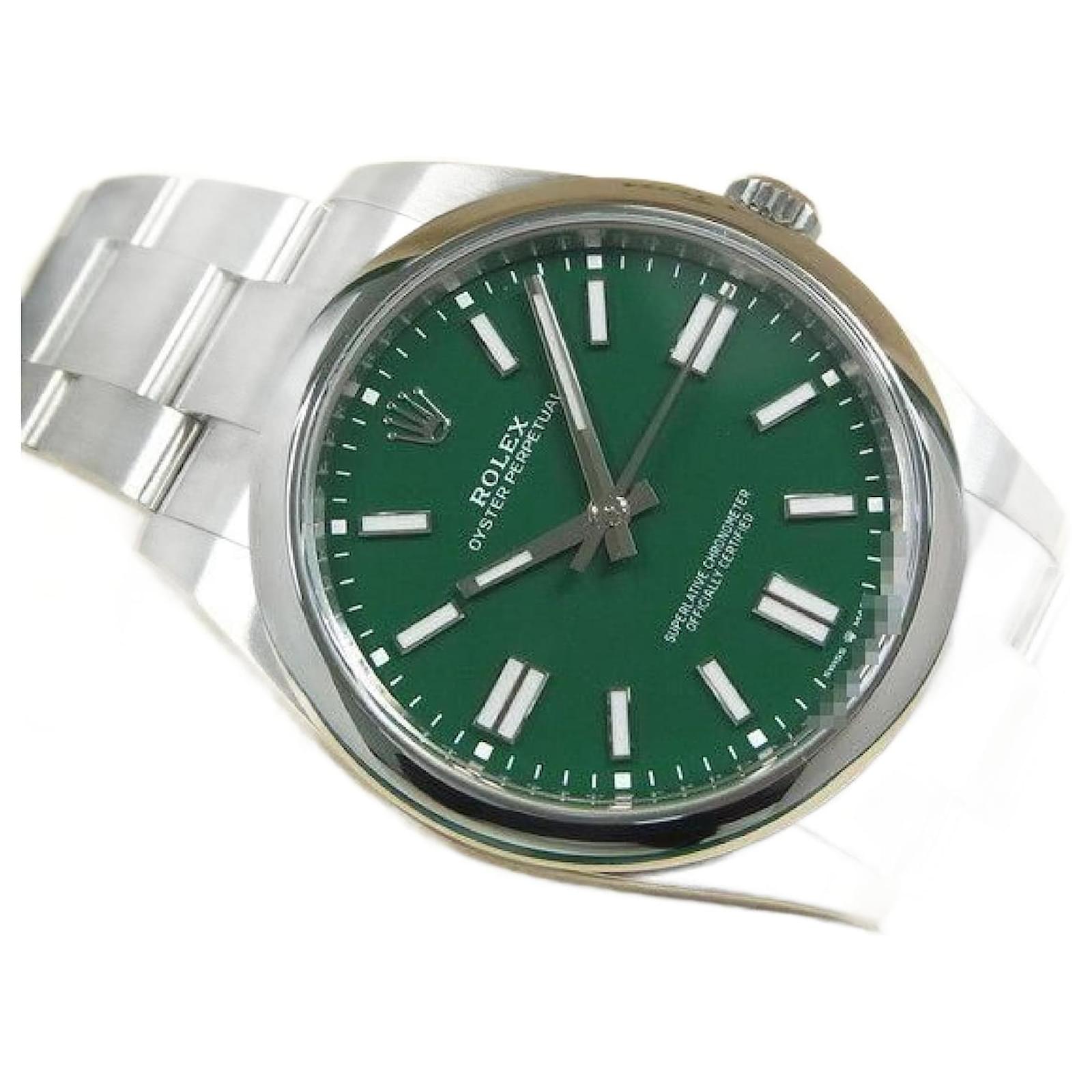 ROLEX Oyster PERPETUAL 41 green 124300 '24 purchased Mens Silvery Steel  ref.2128029