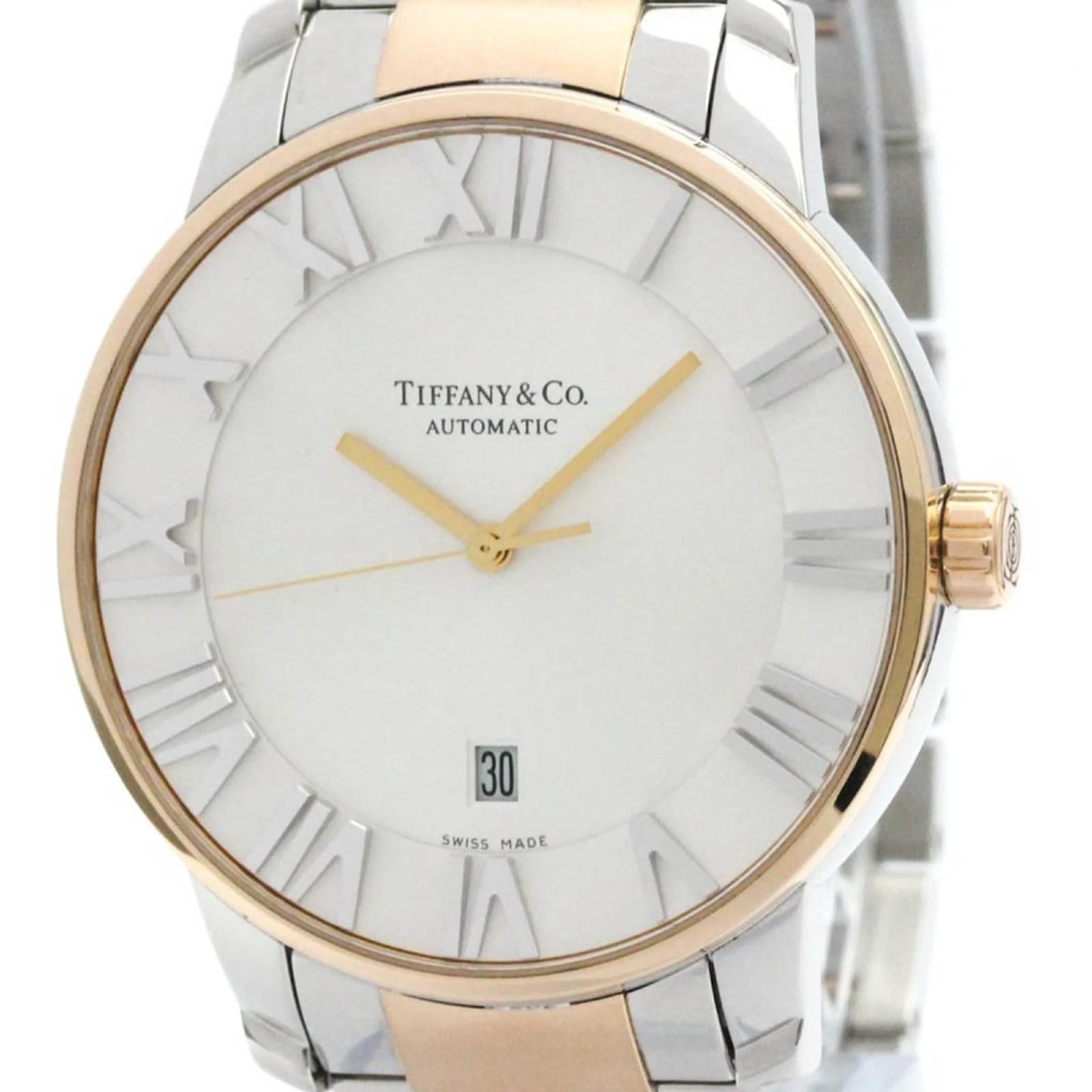 Tiffany & Co Tiffany Atlas Dome Pink Gold Plated Steel Men's Watch  ref.2122956