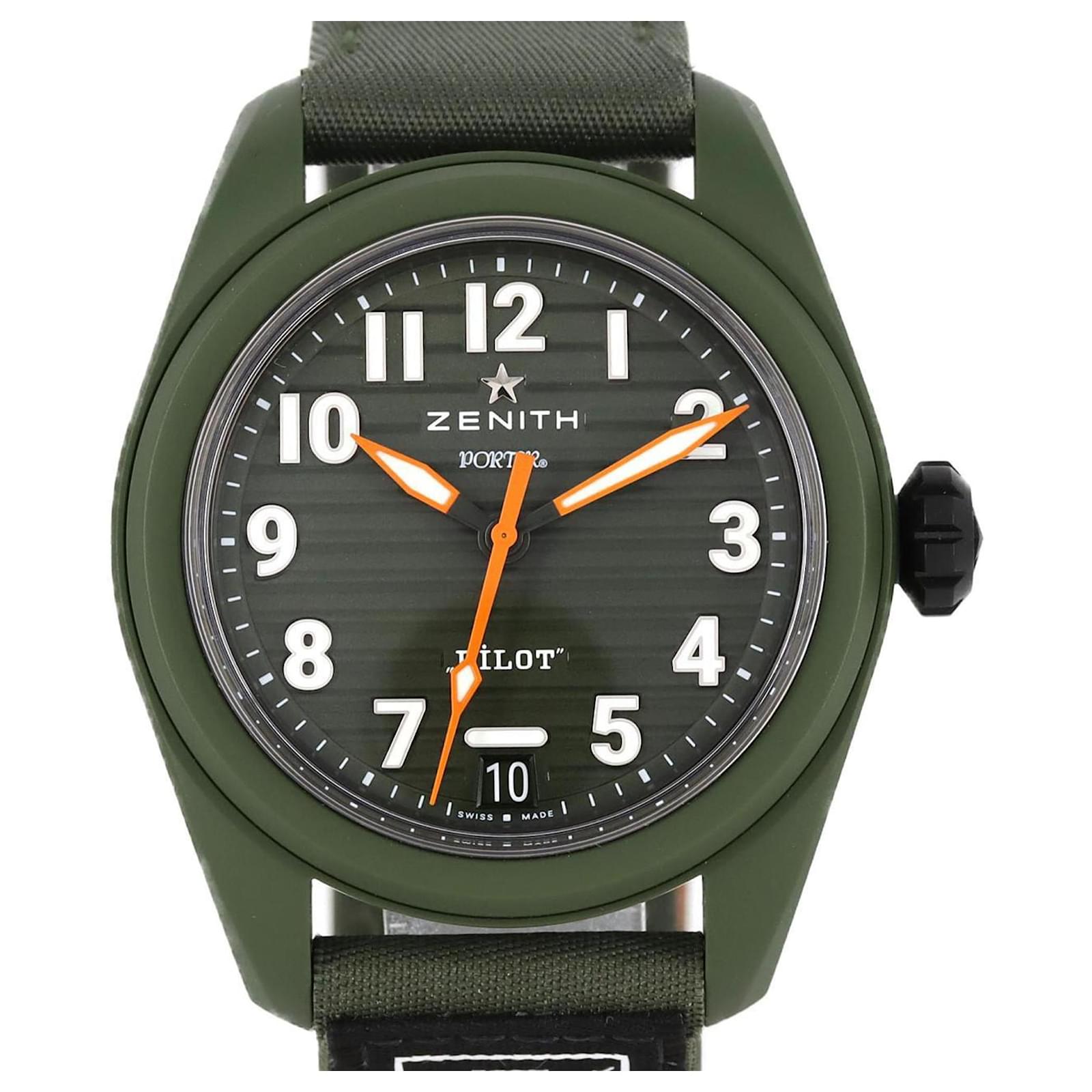 Zénith Zenith Pilot Automatic Porter Edition Wristwatch Green  ref.2026930