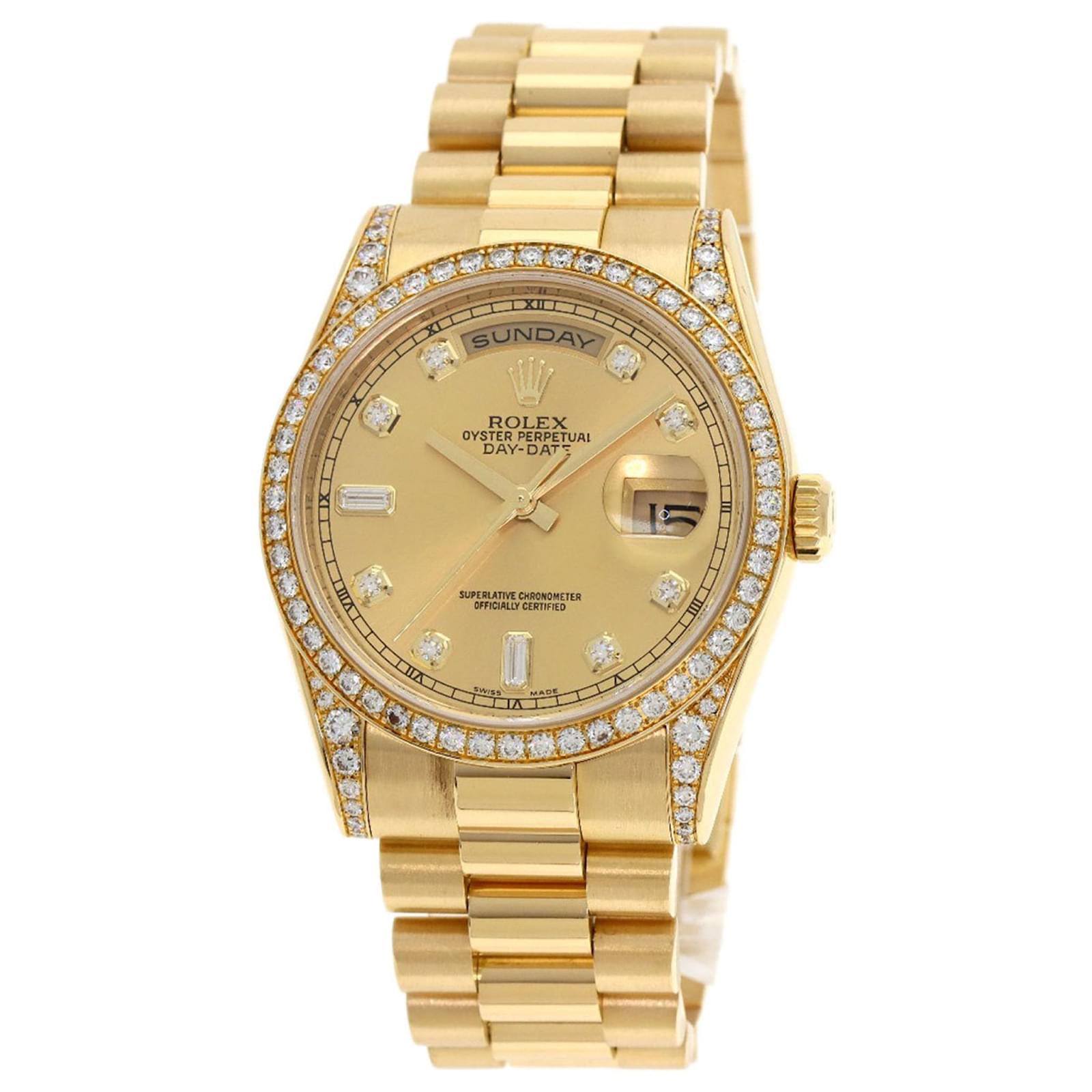Rolex 118388A Day Date Diamond Watch Yellow  ref.1981721