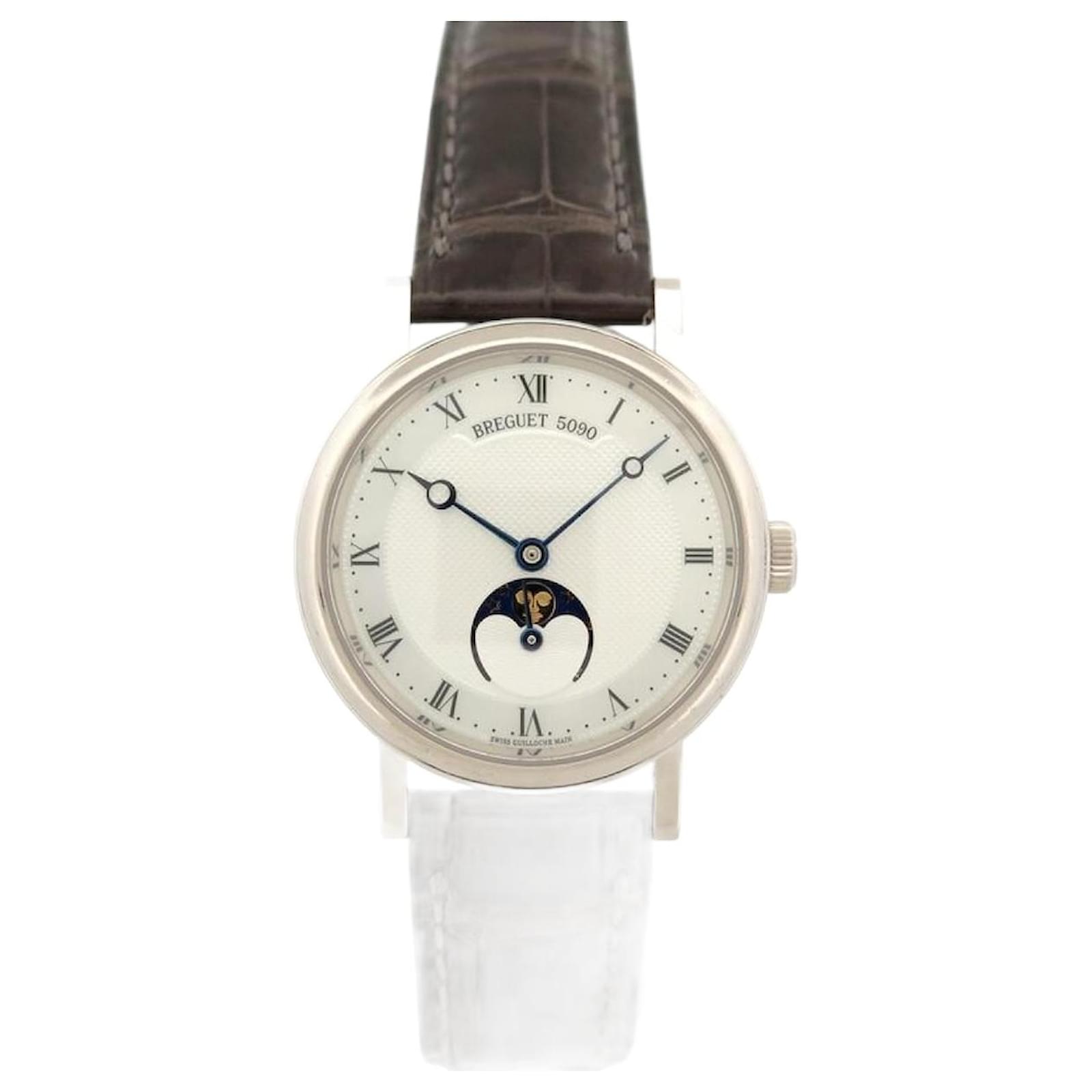 NEW BREGUET CLASSIQUE 9087BB 30MM AUTOMATIC 18K GOLD MOONPHASE Silvery White gold  ref.2146106