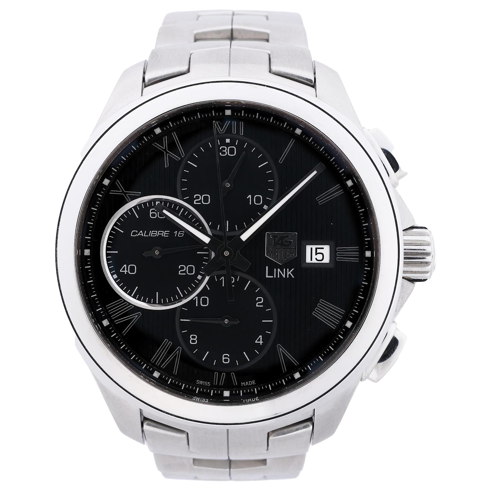 TAG Heuer Link Calibre 16 CAT2012 RAV0551 SS AT Black Dial Watch Steel  ref.2319968