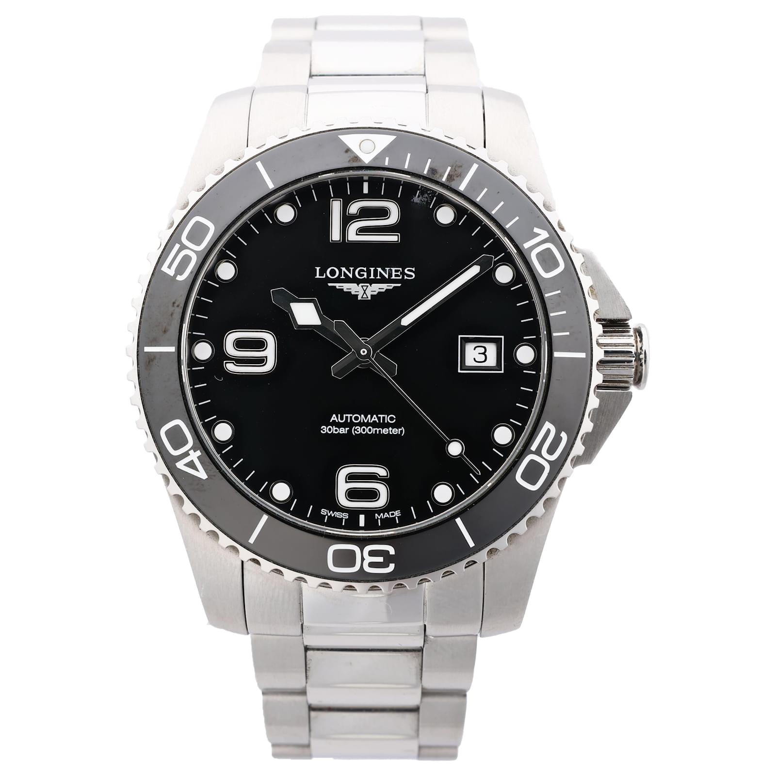 Longines HydroConquest L3.781.4 54958831 SS AT Black Dial Watch Steel  ref.2319771