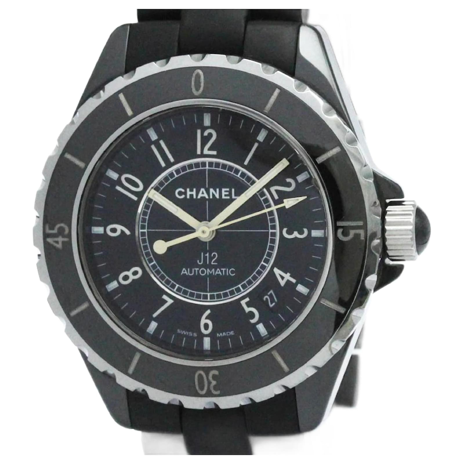 Chanel J12 Ceramic Rubber Automatic Men's Watch H0684  ref.2309425