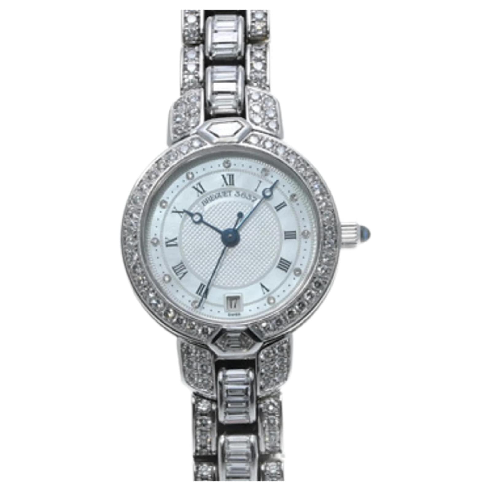 Breguet 8421 Bracelet Baguette Diamond Shell Men's Watch White  ref.2302705