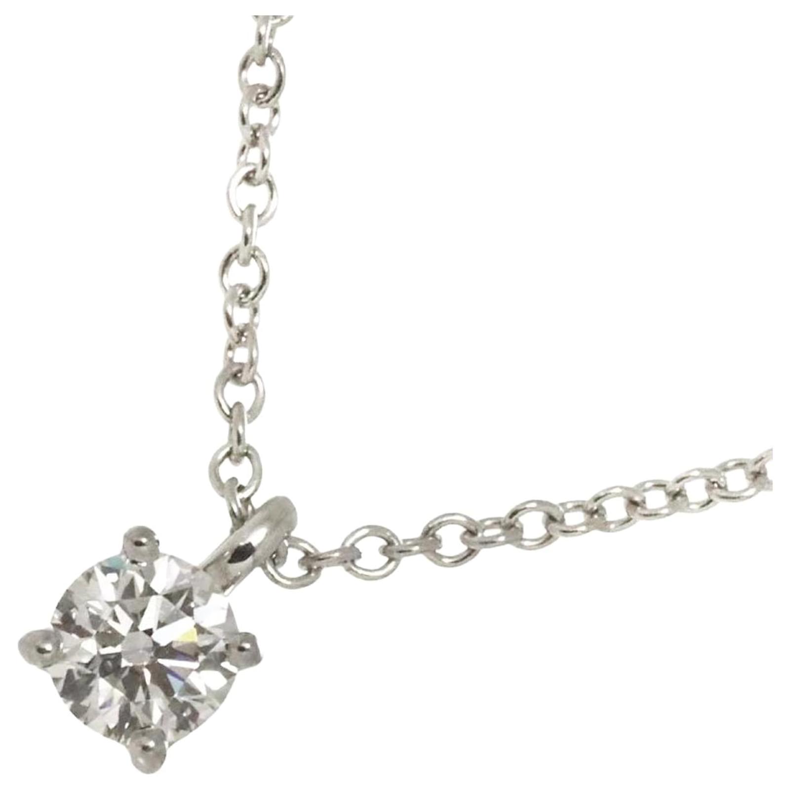 Tiffany & Co. Solitaire Diamond Necklace Platinum  ref.2329966