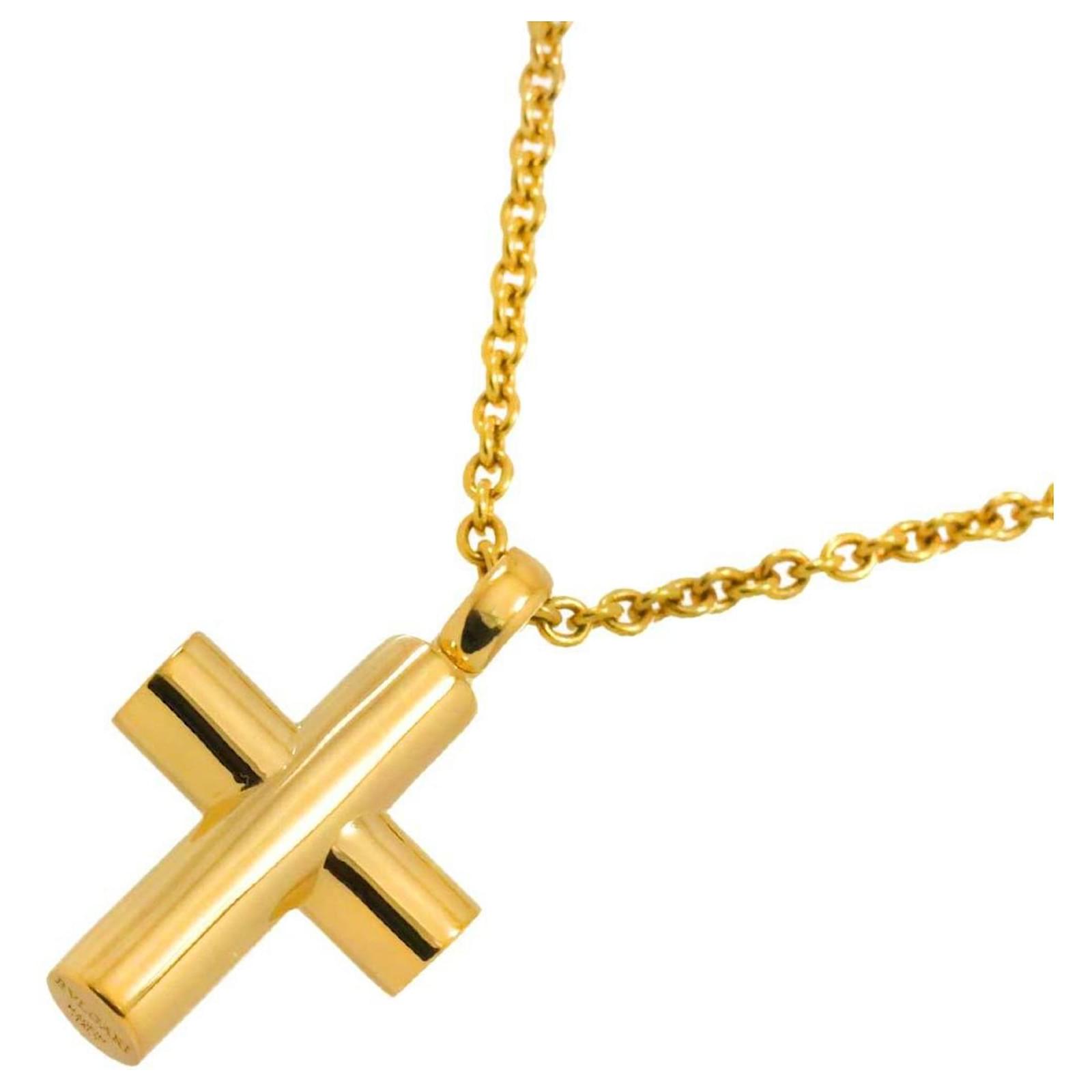 Bulgari Bvlgari Latin Cross Necklace in 18K Yellow Gold  ref.2329843