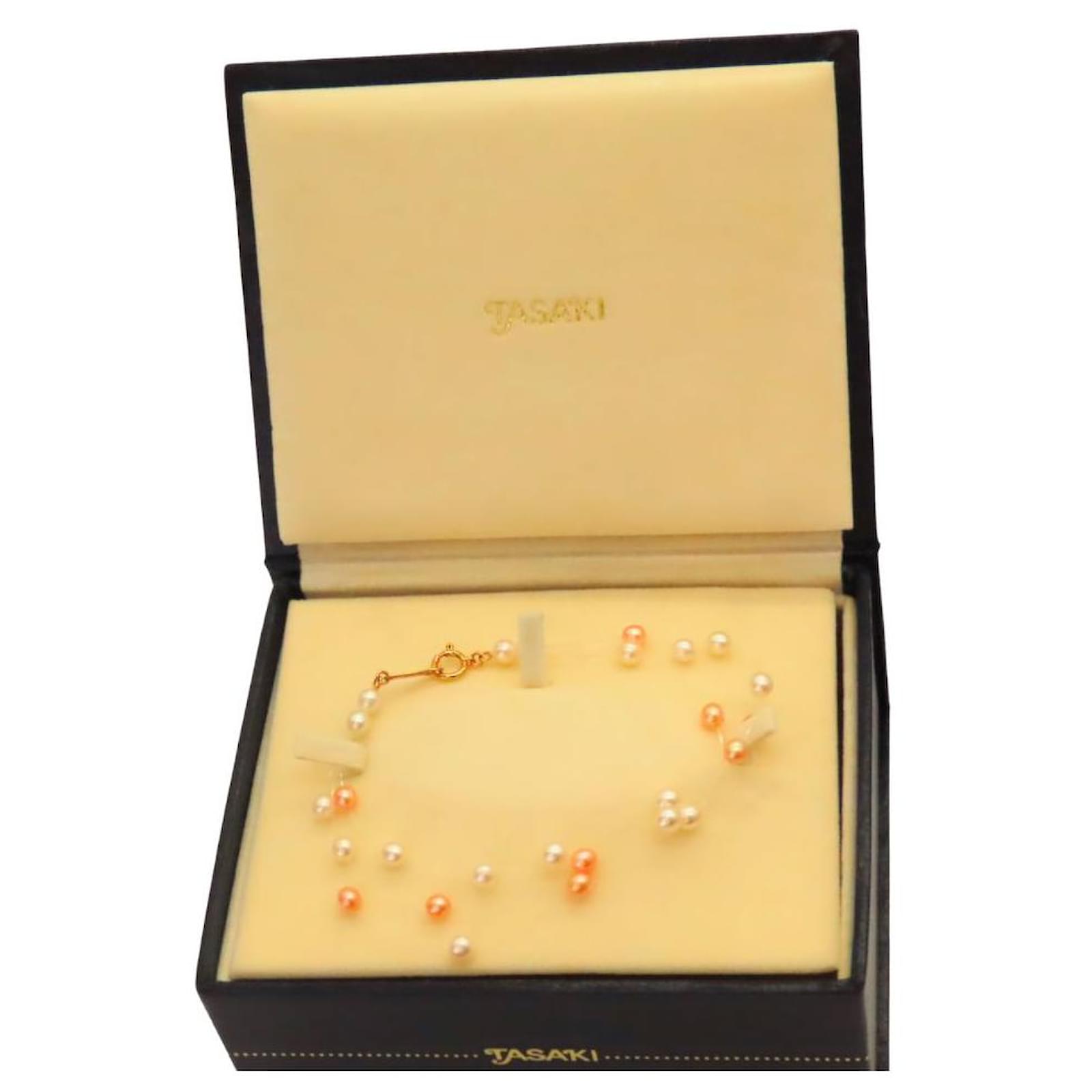 Tasaki K18 Yellow Gold Pearl 3-Strand Bracelet A2501008 Pink  ref.2329737