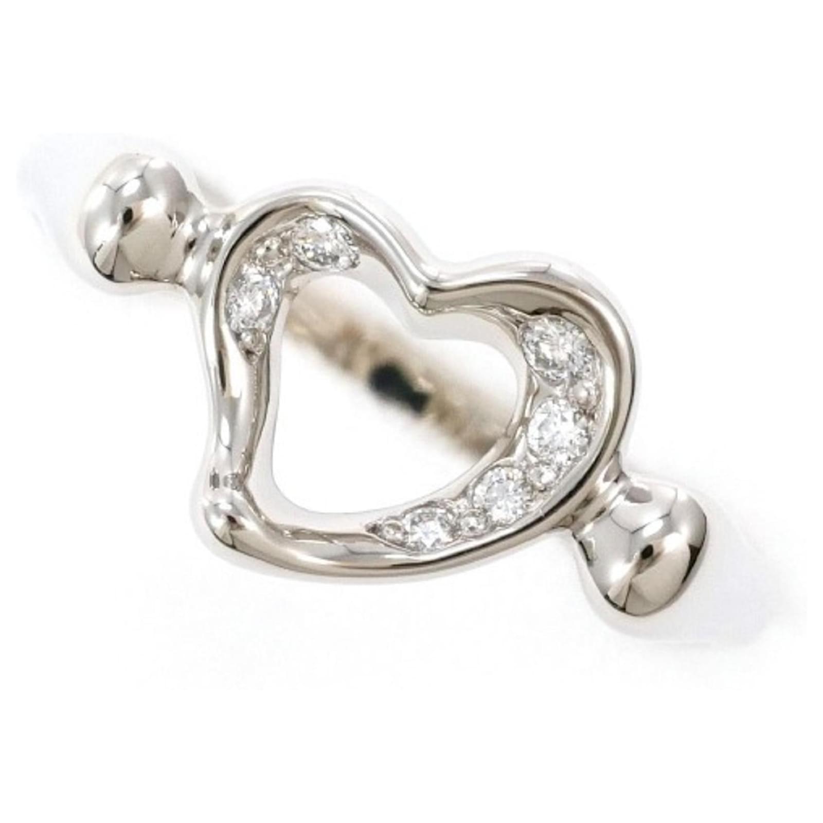 Tiffany & Co Tiffany Heart PT950 Diamond Band Ring Platinum  ref.1977275