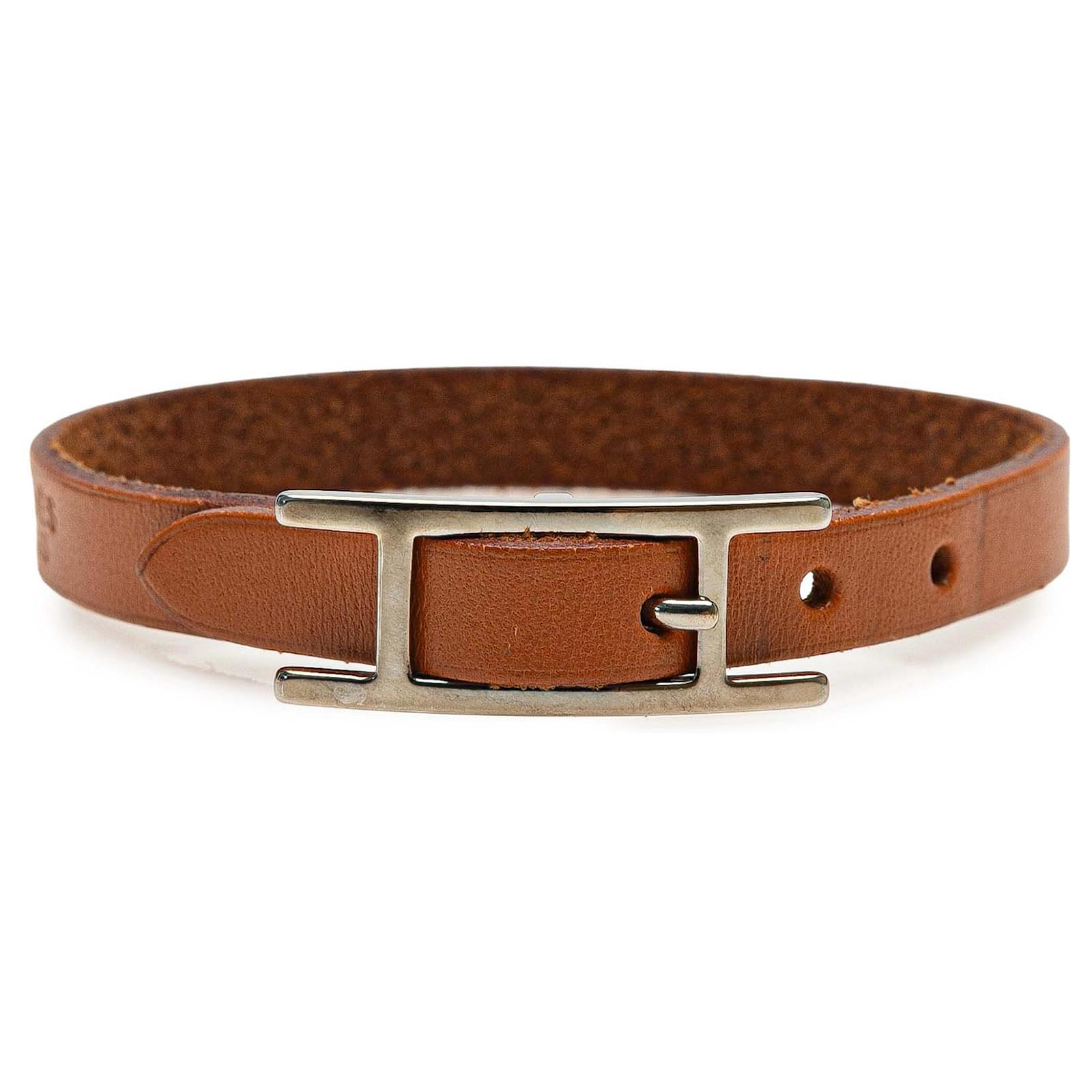 Hermès Brown Leather Behapi Single Tour Bracelet Pony-style calfskin  ref.2329453