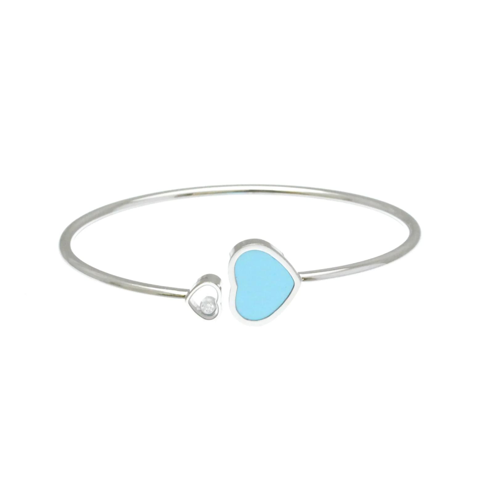 Chopard Happy Heart Turquoise Bangle Silvery White gold  ref.2329306