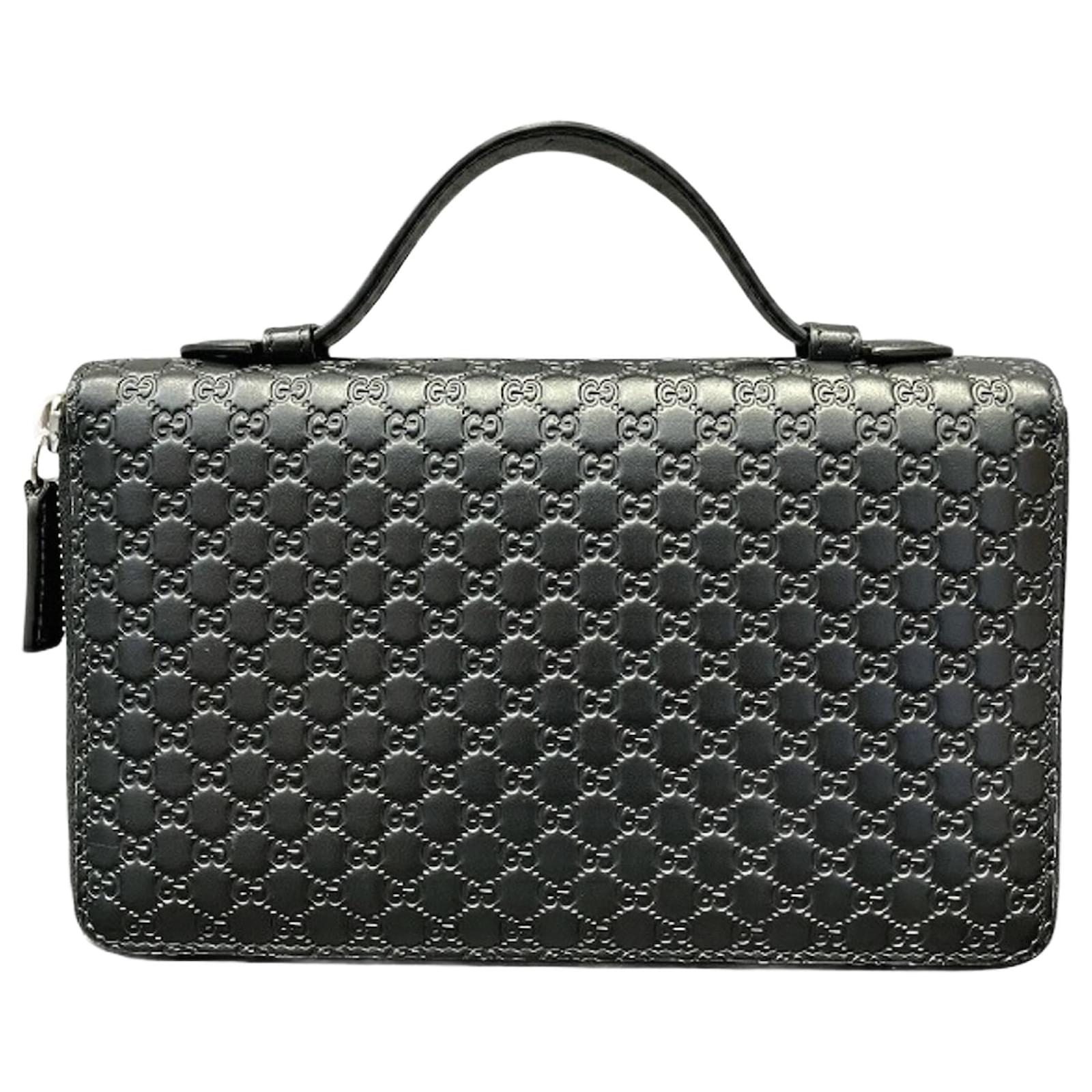 Gucci Micro Guccissima Travel Document Case Black Leather  ref.2189465