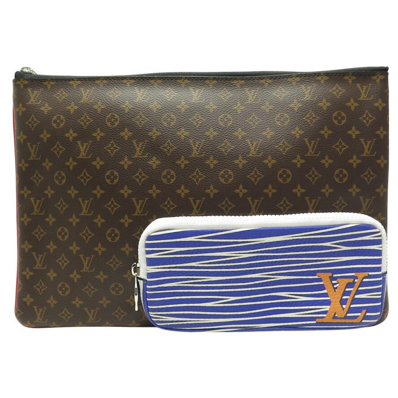 NEW LOUIS VUITTON A4 MULTIPOCKET PATCHWORK POUCH M69690 VIRGIL ABLOH BAG Brown Cloth  ref.2153669