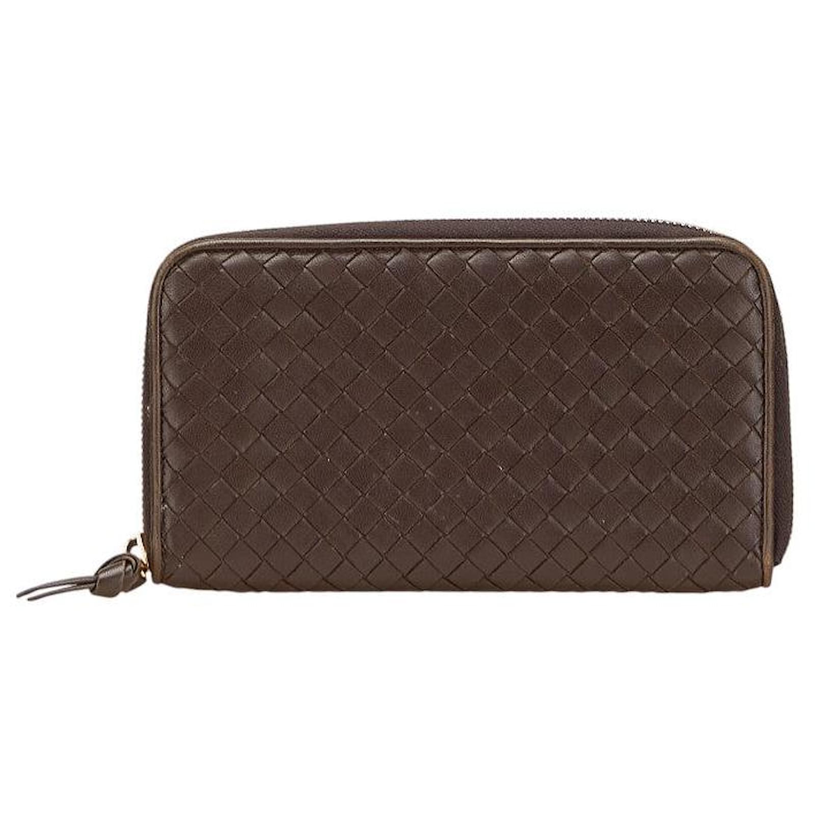 Bottega Veneta Intrecciato Leather Long Wallet Brown  ref.2326421
