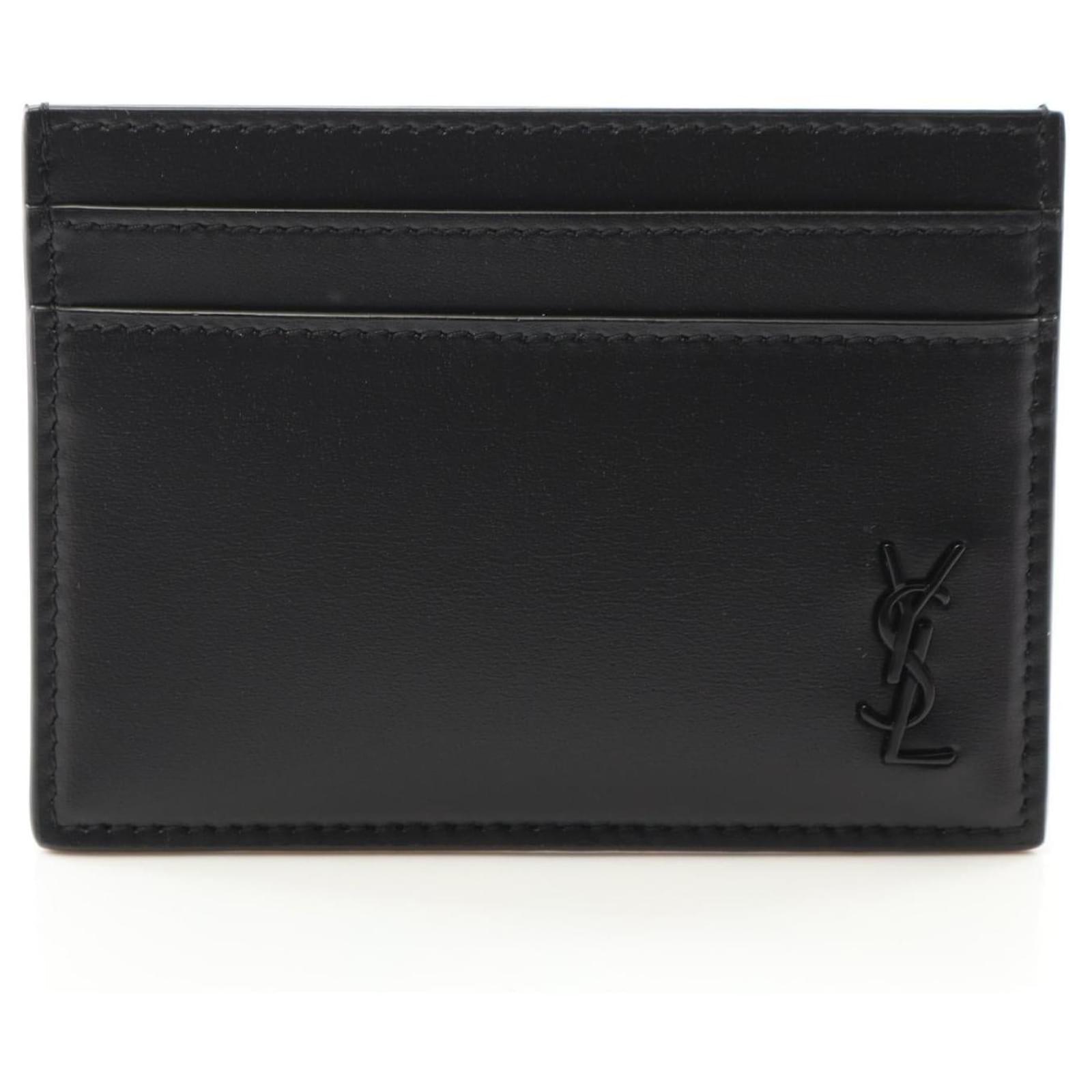 Yves Saint Laurent Saint Laurent Tiny Cassandra Leather Card Case Black  ref.2326376