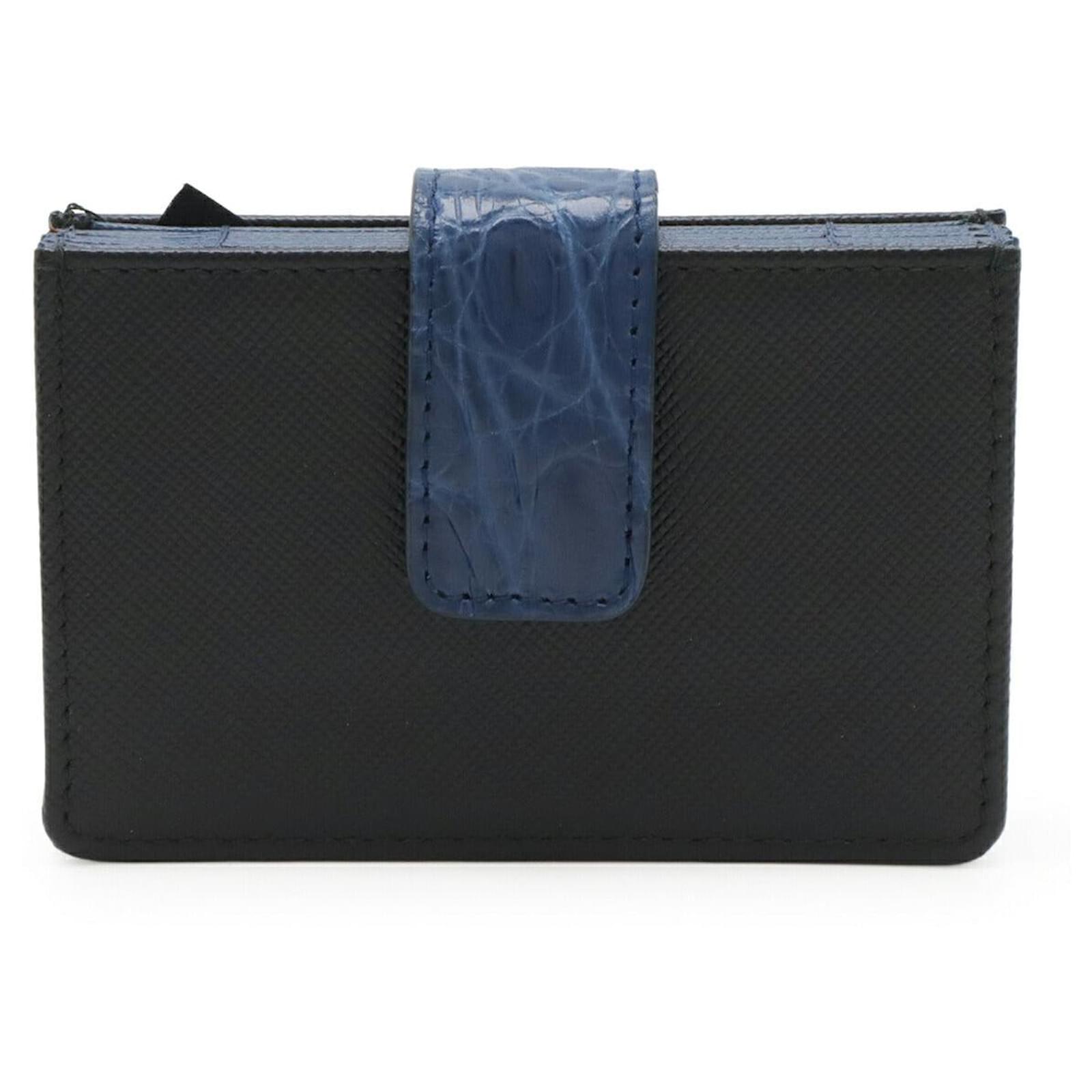 Prada 1MC211 Saffiano Leather Card Holder Black  ref.2325949