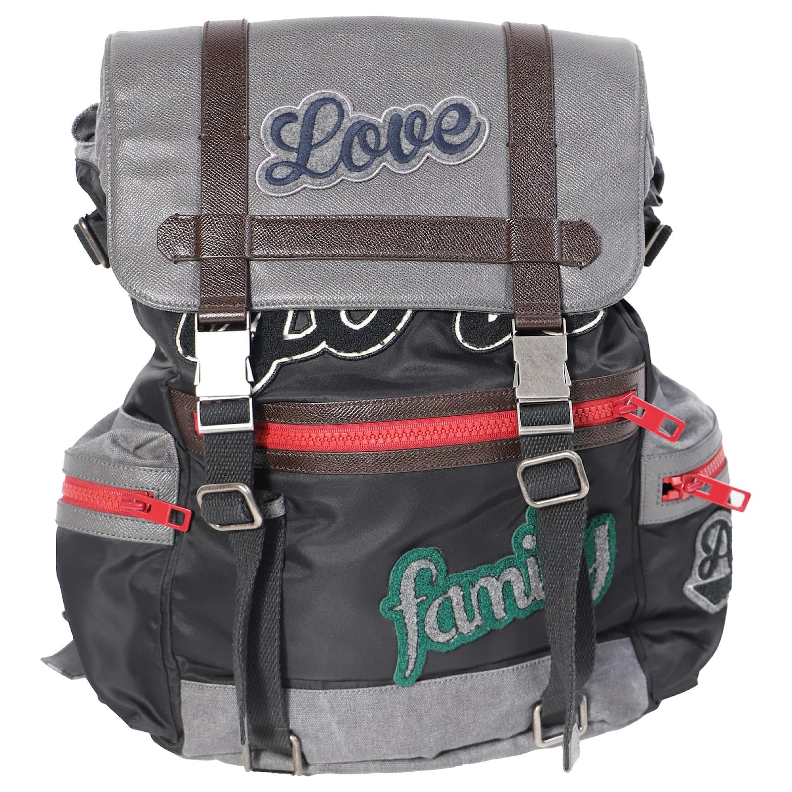 Dolce & Gabbana Love Family Patch Backpack in Multicolor Polyamide Multiple colors Nylon  ref.2325824