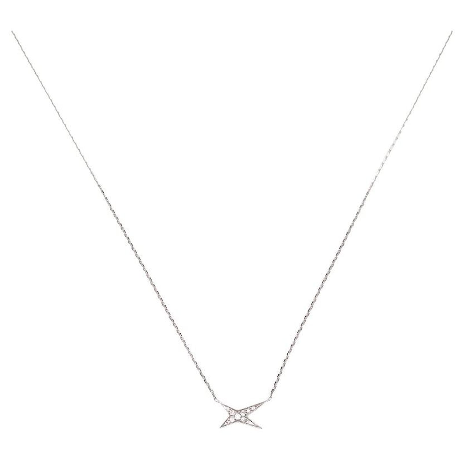 MAUBOUSSIN VALENTIN COLLAR FOR YOU OR WHITE 18K DIAMONDS 0.1CTS NECKLACE Silvery White gold  ref.2213488