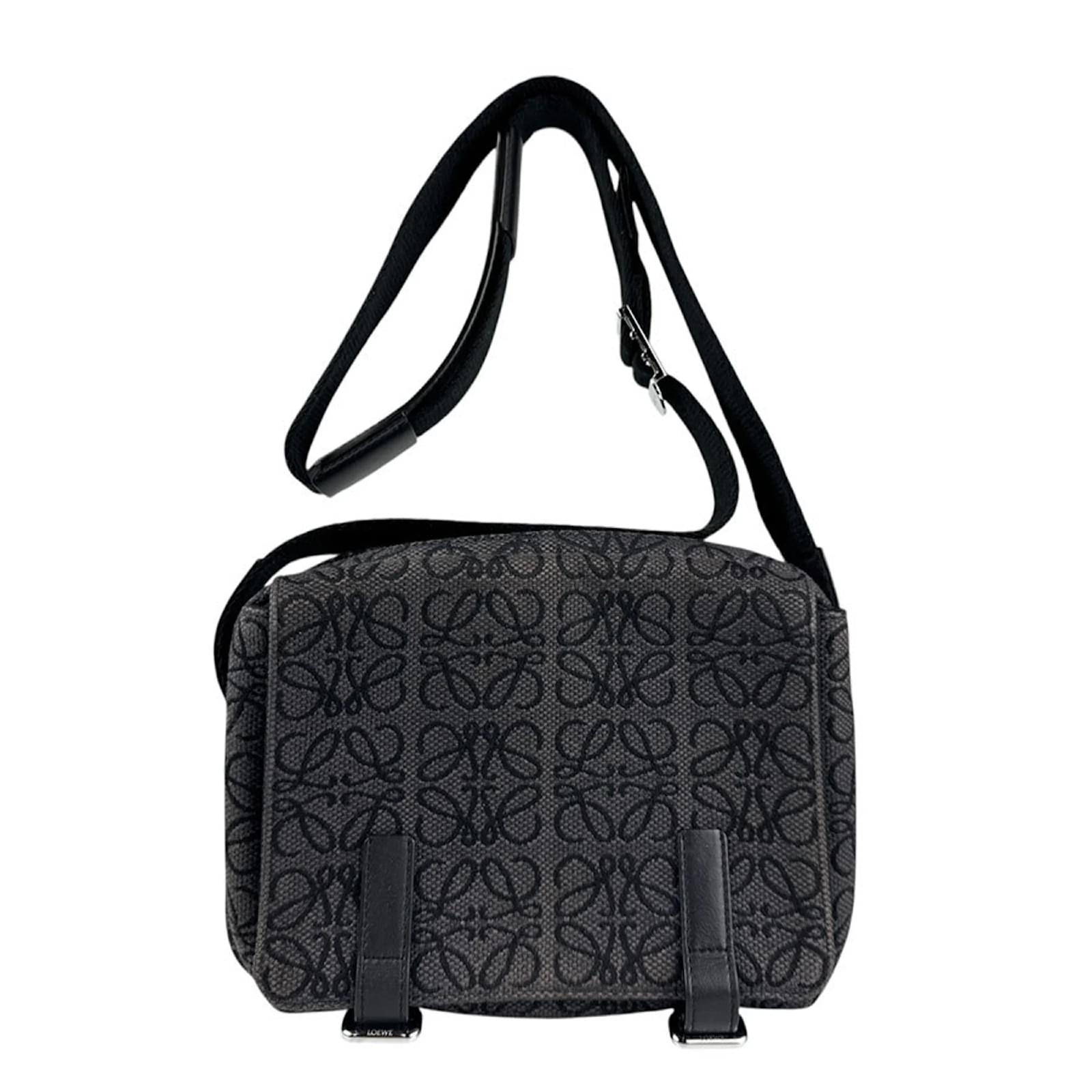 Loewe Anagram Canvas Shoulder Bag Black Cloth  ref.2325234