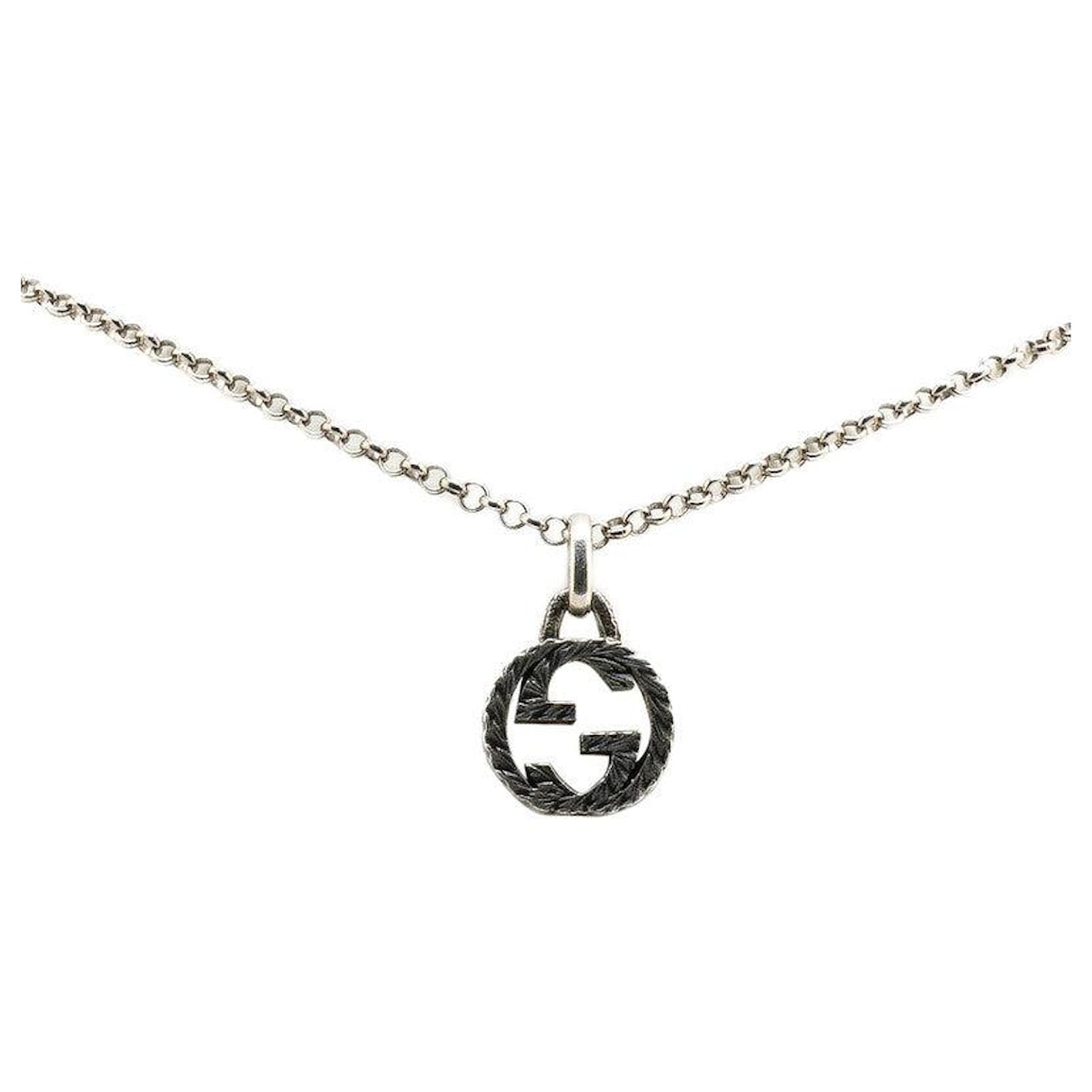 Gucci Interlocking G Silver Necklace Metal  ref.2327939