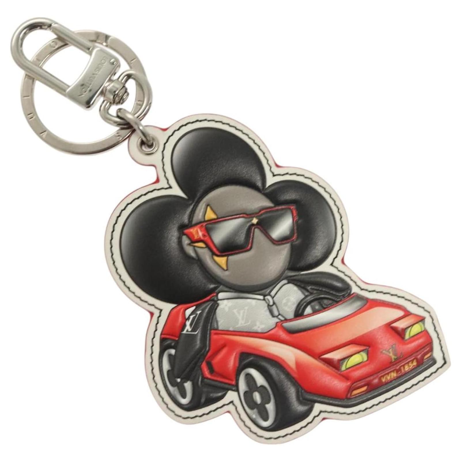 LOUIS VUITTON Sporty Car Vivienne Key Ring Leather Black M00960 LV Auth 128266  ref.2327764