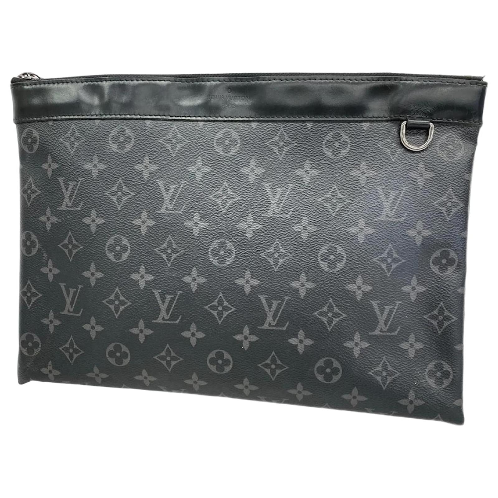 Louis Vuitton Monogram Eclipse Clutch Bag Black  ref.2324556