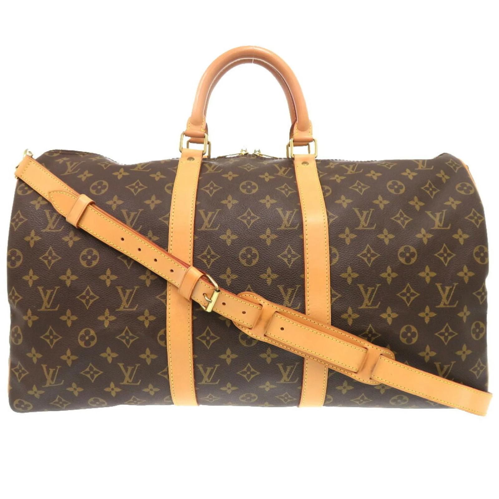 Louis Vuitton Keepall Bandouliere 50 Monogram Boston Bag Brown Patent leather  ref.2324732