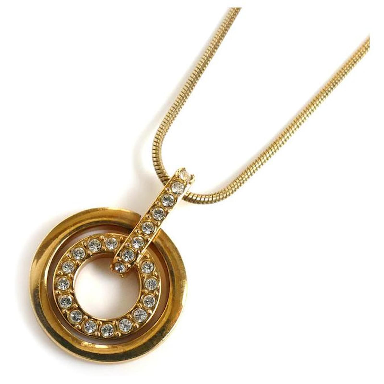 Swarovski Circle Pendant Necklace Silvery Metal  ref.2291948