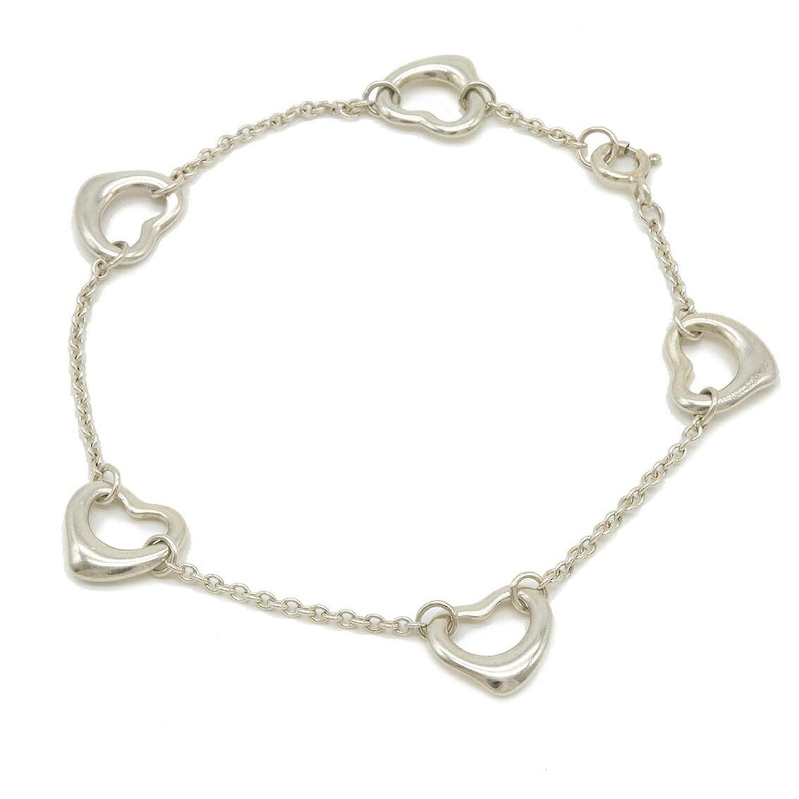 Tiffany & Co. SV925 Elsa Peretti Open Heart Bracelet Silvery Metal  ref.2327438