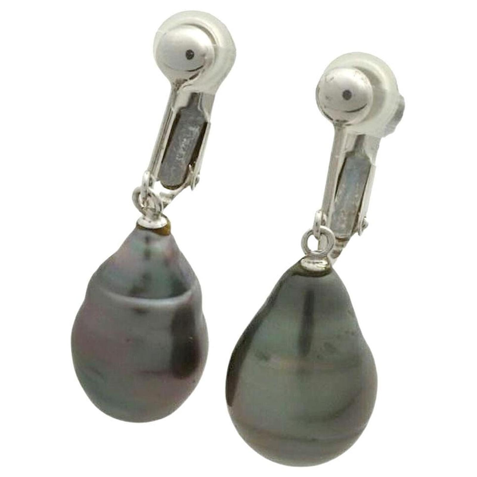 & Other Stories K14WG Baroque Black Pearl Earrings Golden  ref.2085455